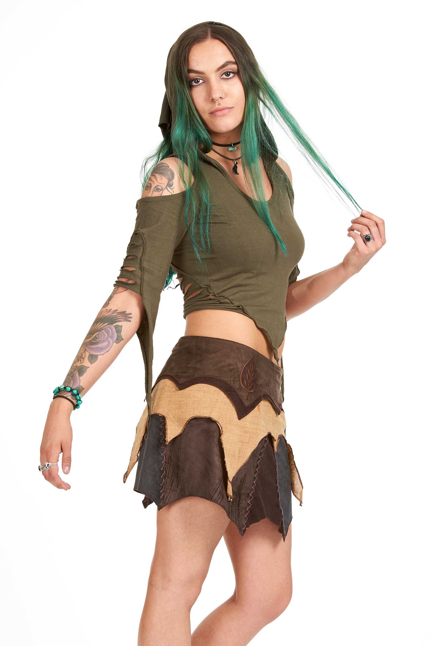 Slashed Back Pixie Top, psy trance top
