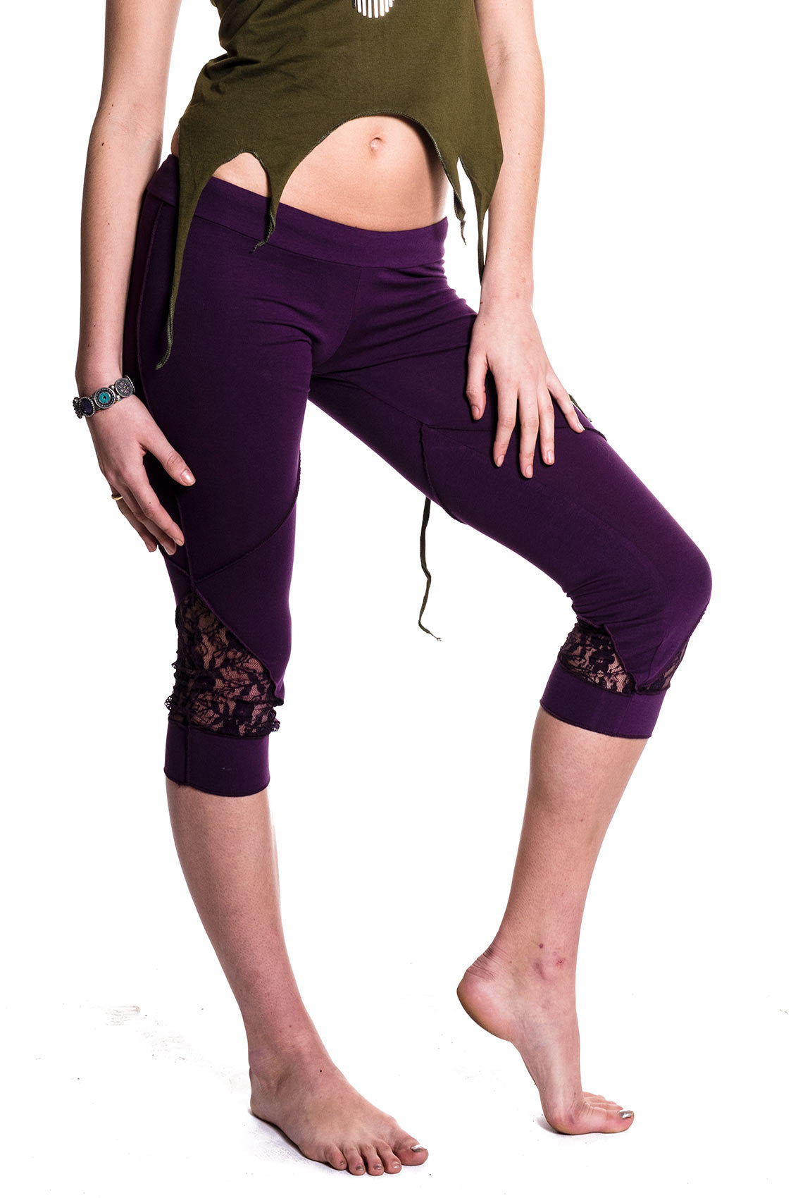Organic Cotton And Lace Pixie Leggings
