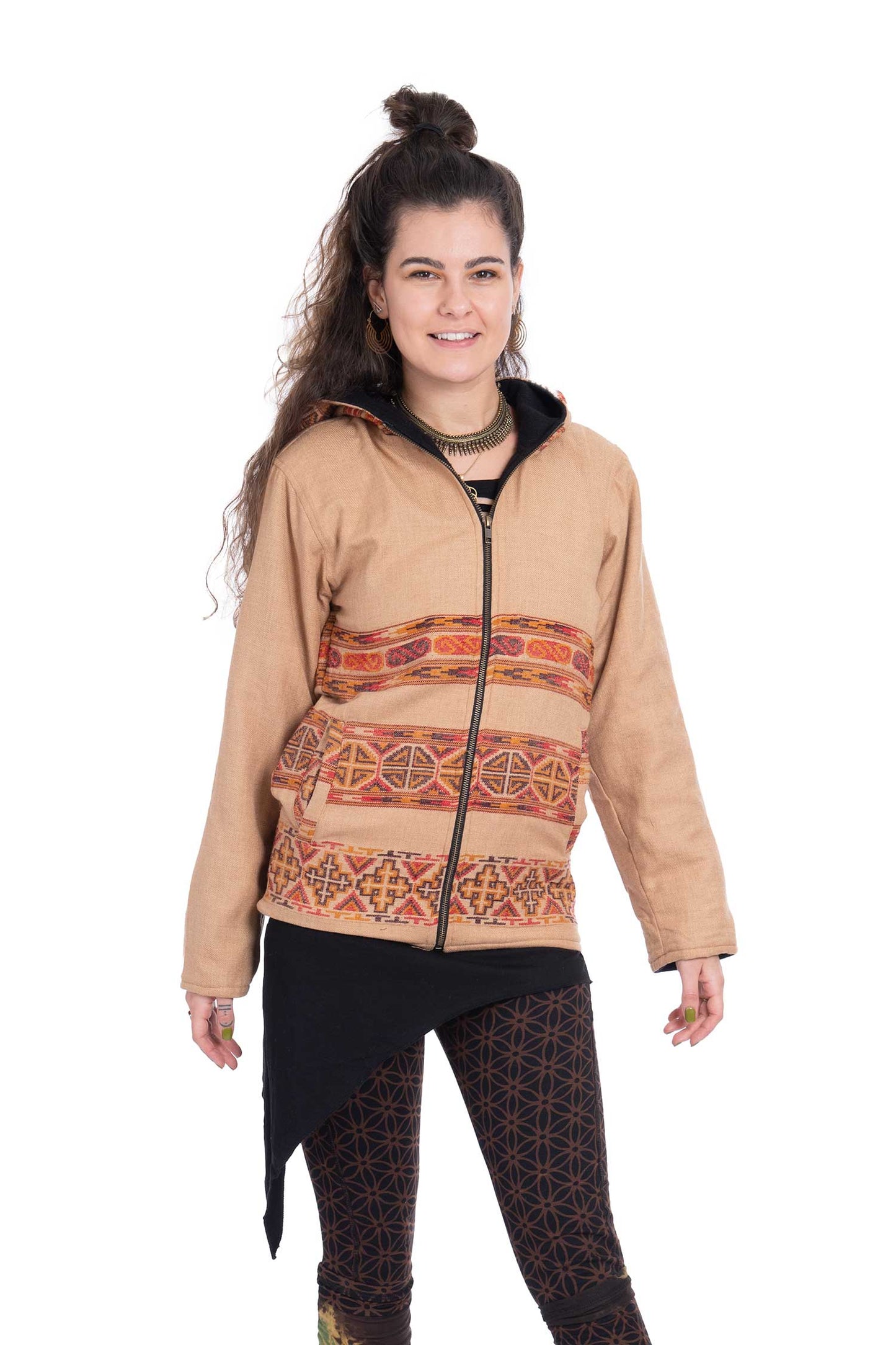 Unisex Hooded Tribal Jacket