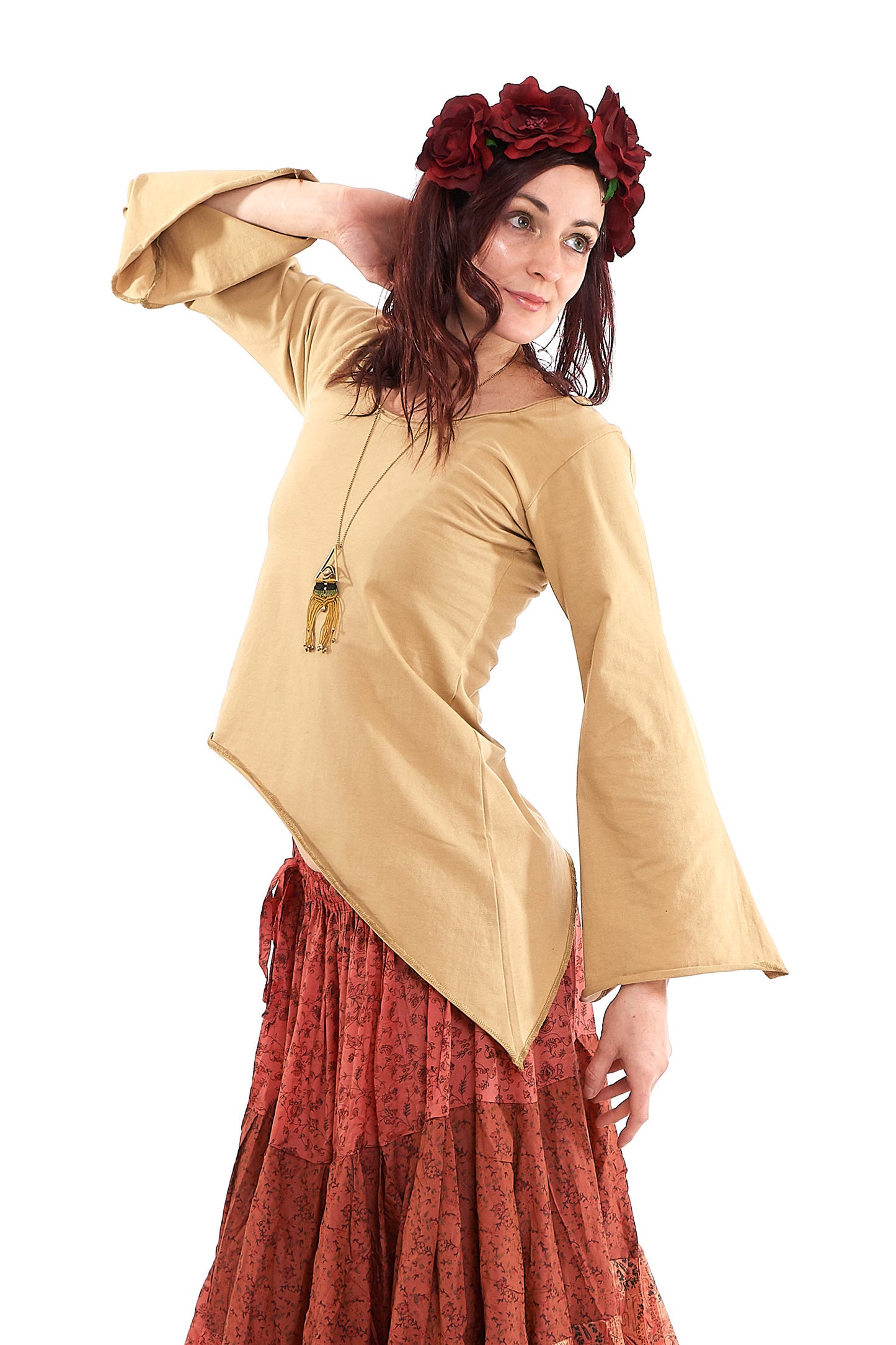 Assym long sleeve pixie top - Cutneck Top (ROKCUTN) by Altshop UK