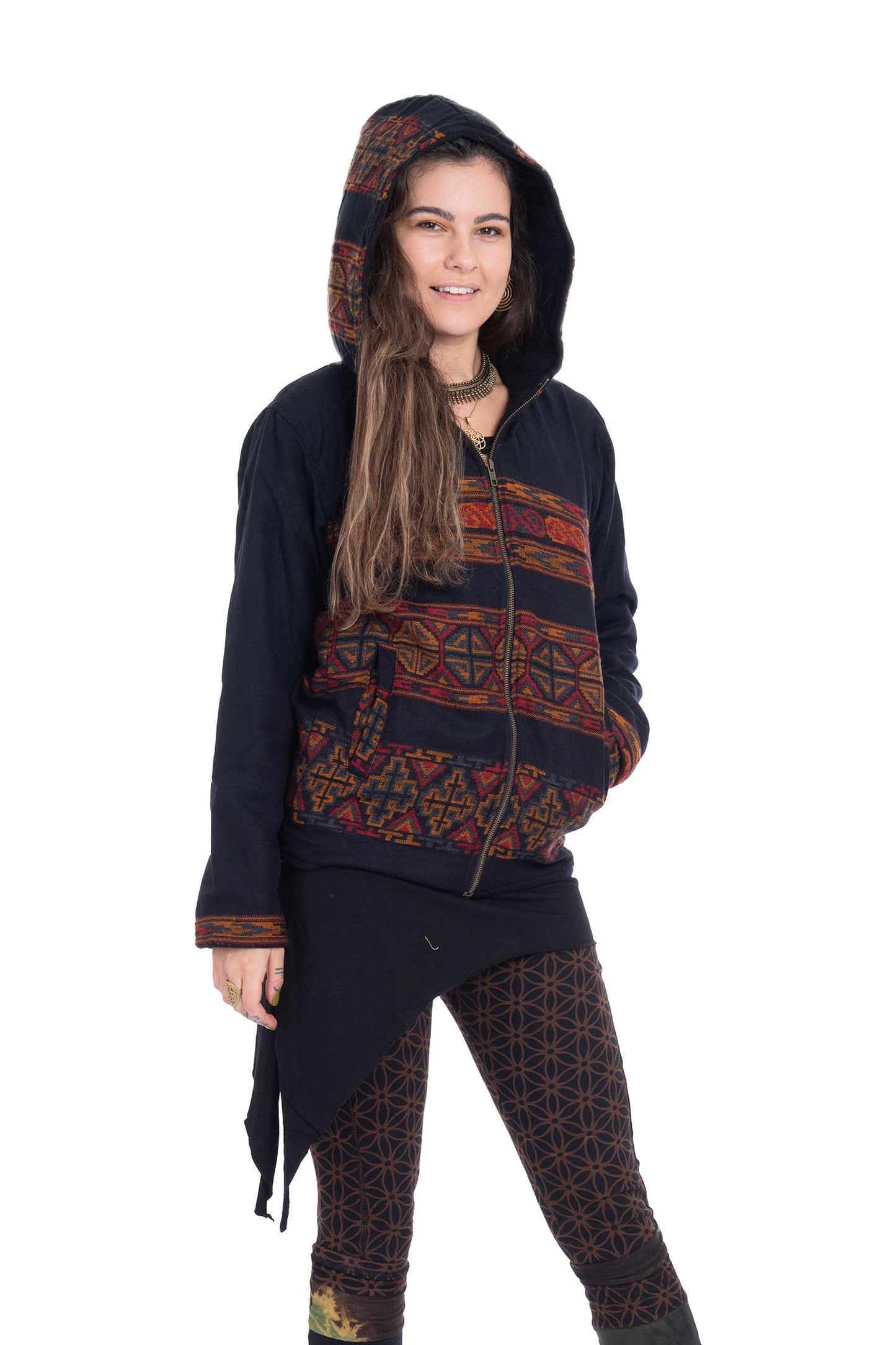 Unisex Hooded Tribal Jacket