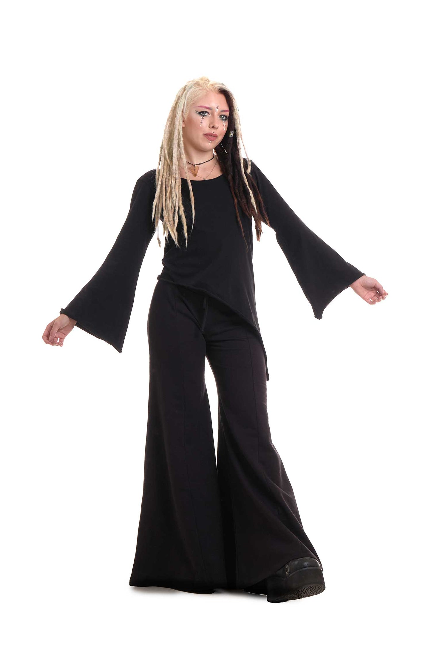 Assym long sleeve pixie top - Cutneck Top (ROKCUTN) by Altshop UK