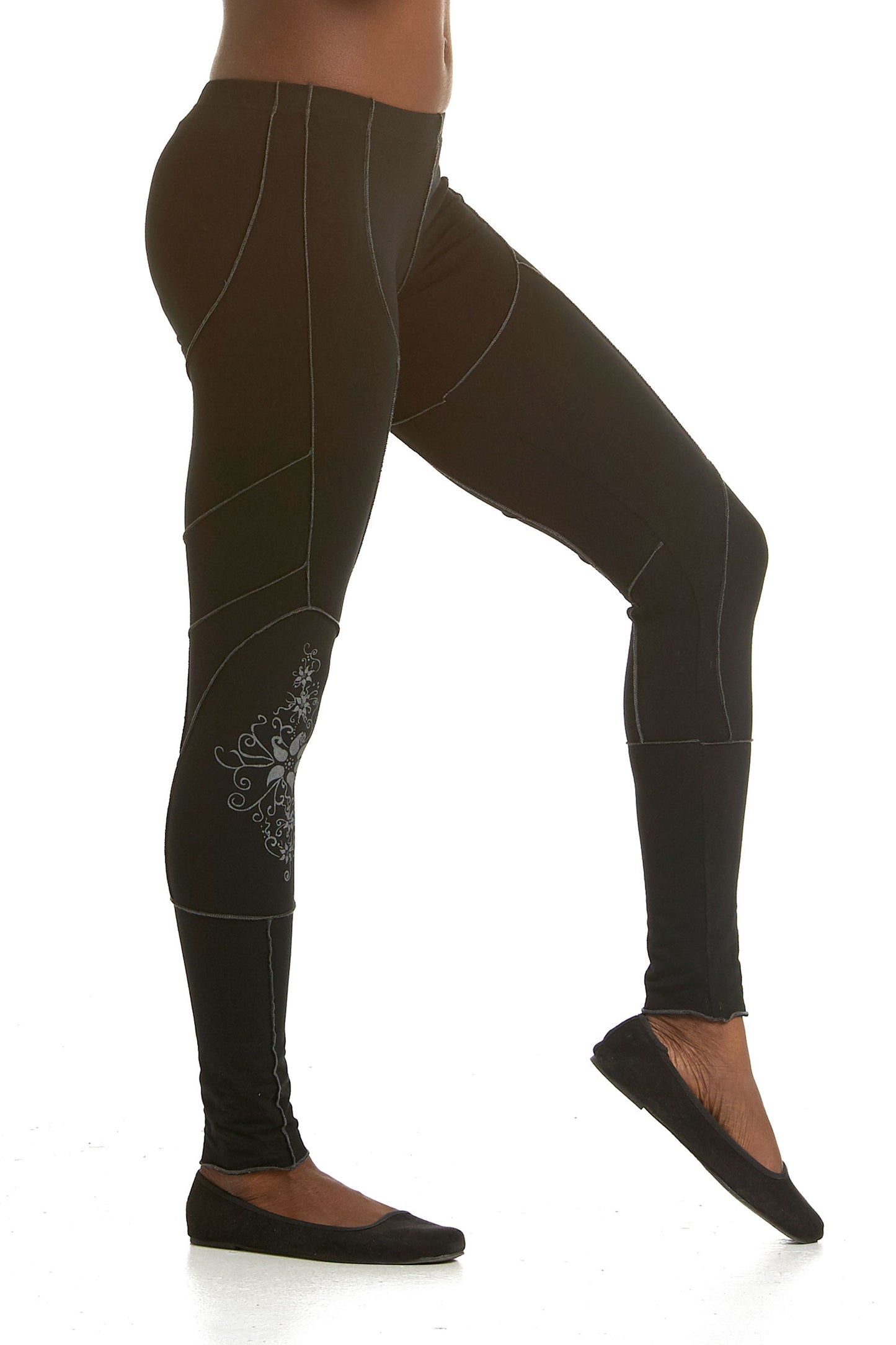 Pixie Leaf Leggings with Neon Overlock