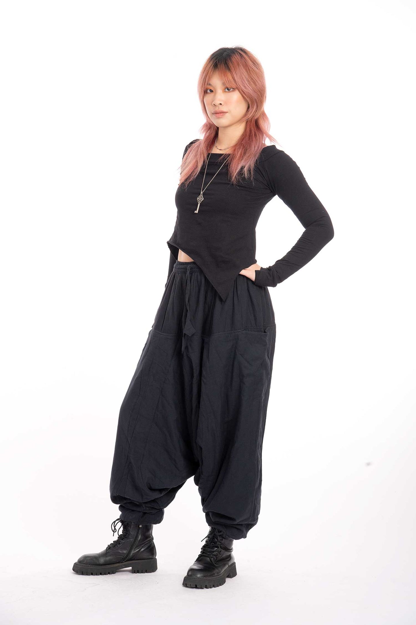 Unisex Fleece Lined Harem Trousers