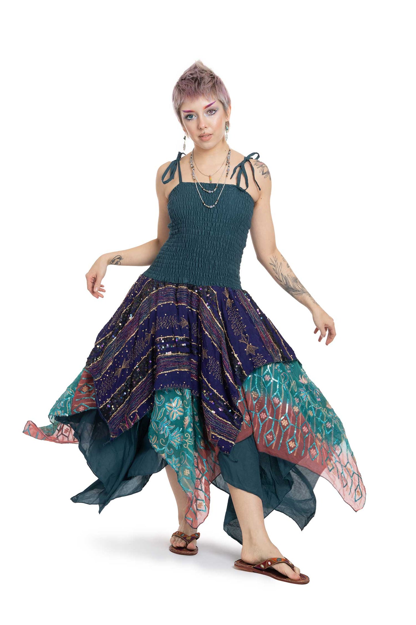Upcycled Sari Sequin Fairy Dress