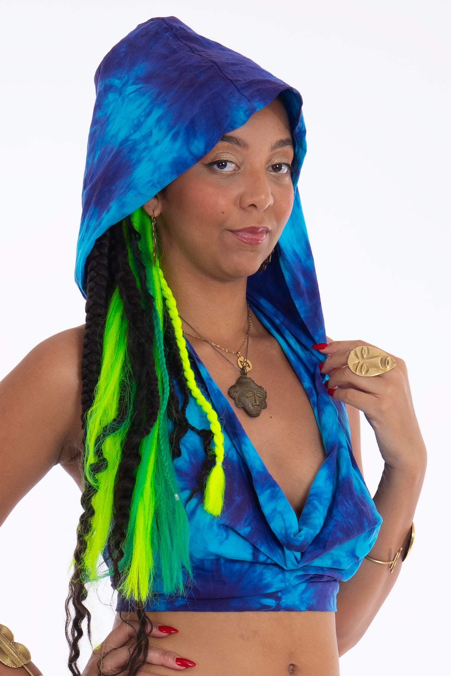 Hooded Backless Cowl Top