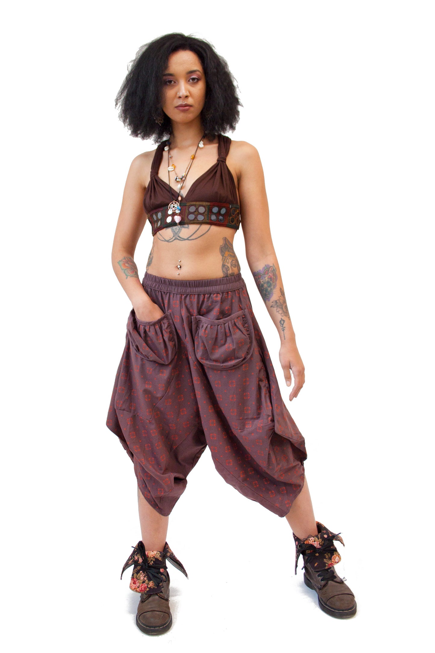 Hippy Harem Pants with Front Pockets - Cathay Ali Babas (RZCATA) by Altshop UK