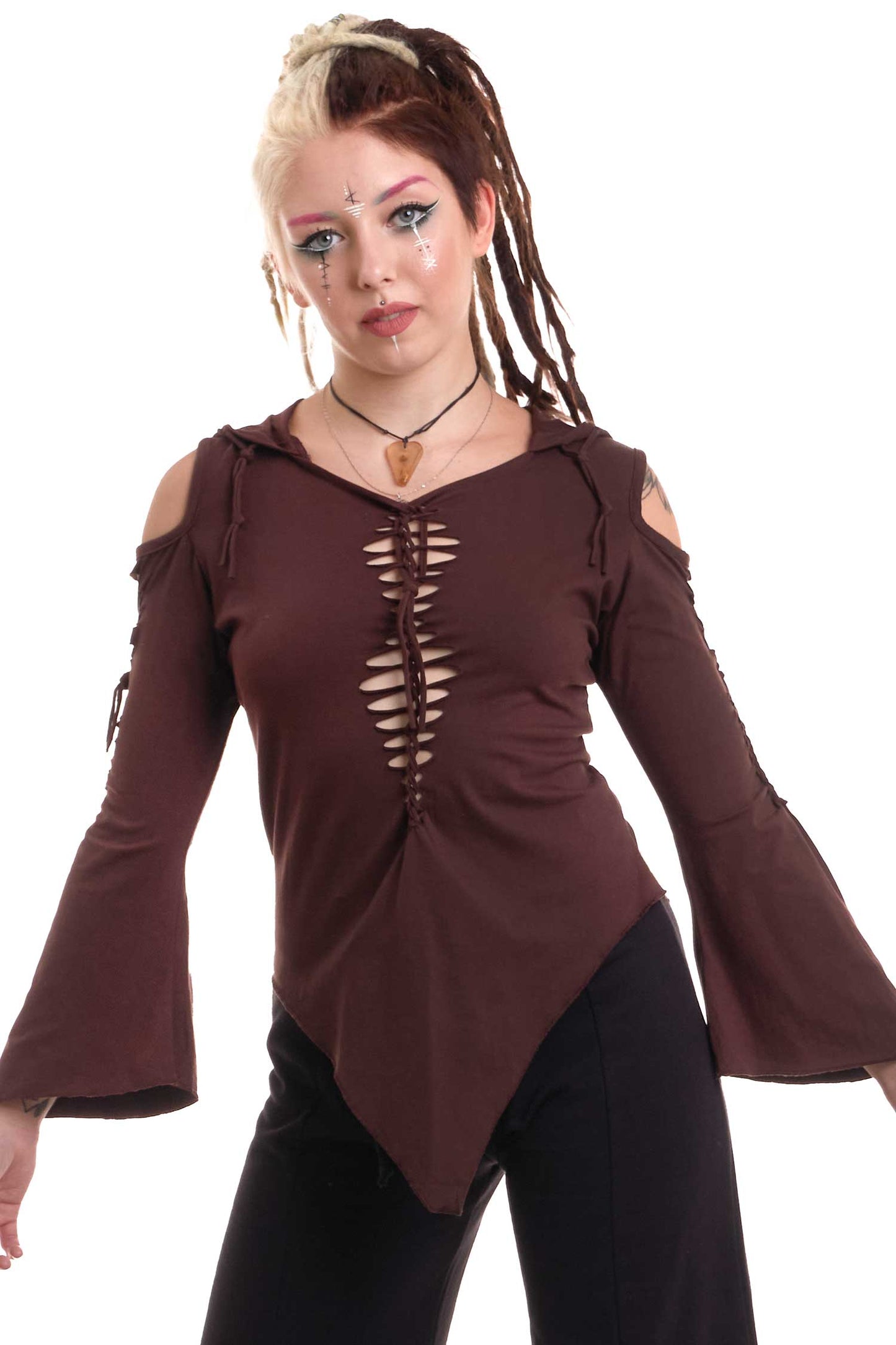 Pixie Hooded Psy Top, Festival Fairy Wizard Top - Subi Top (WTP4414) by Altshop UK