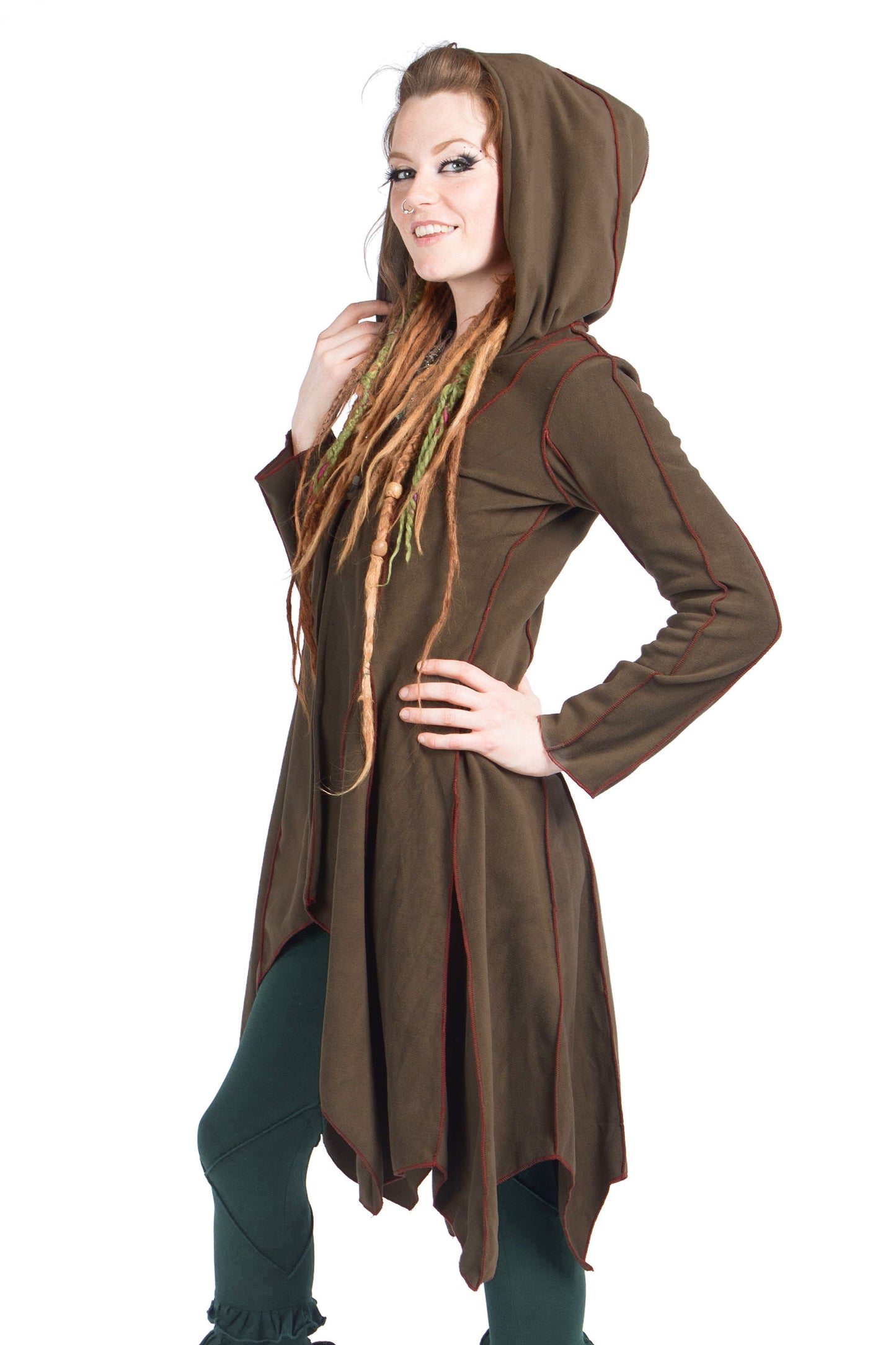 Pixie Fleece Fairy Jacket, Plus Size Psy Festival Cardigan - Polarize Cardigan (WCA1013) by Altshop UK