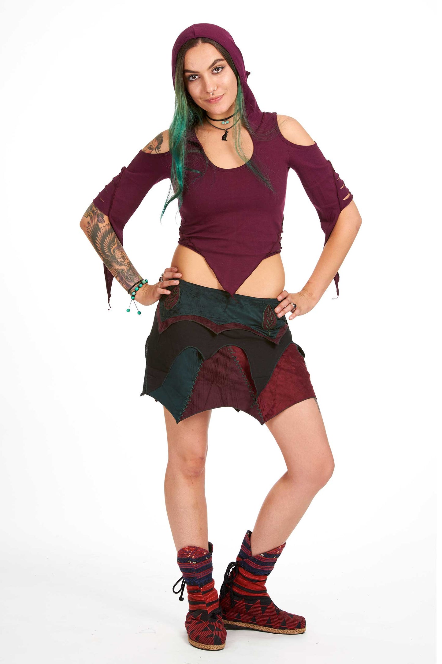 Slashed Back Pixie Top, psy trance top