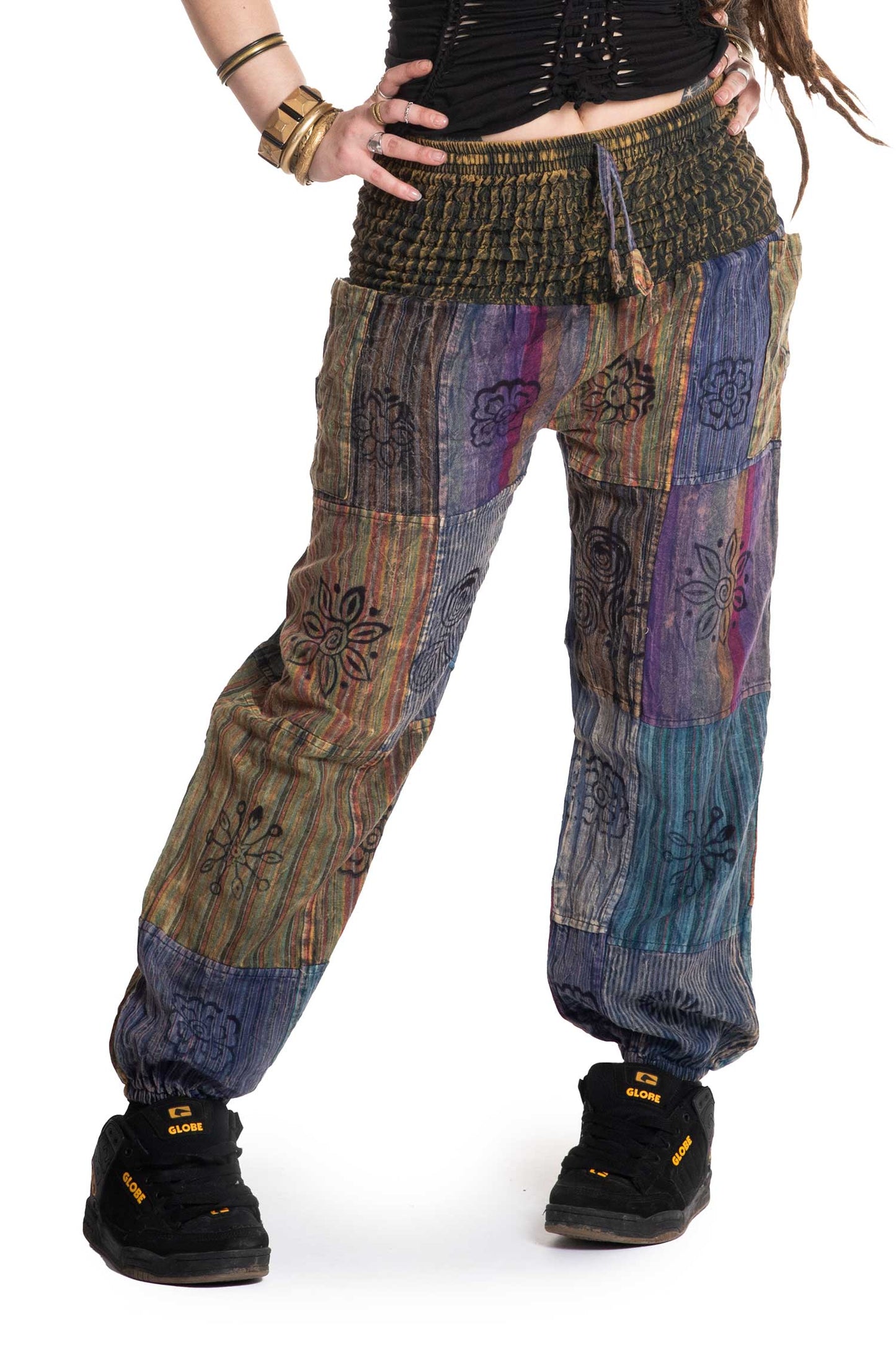 Patchwork Block Print Trousers - Jellyfish Trousers (RGJELLT) by Altshop UK