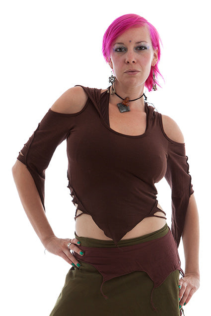 Slashed Back Pixie Top, psy trance top