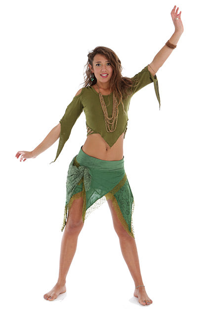 Slashed Back Pixie Top, psy trance top