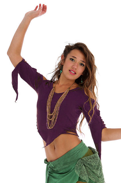 Slashed Back Pixie Top, psy trance top