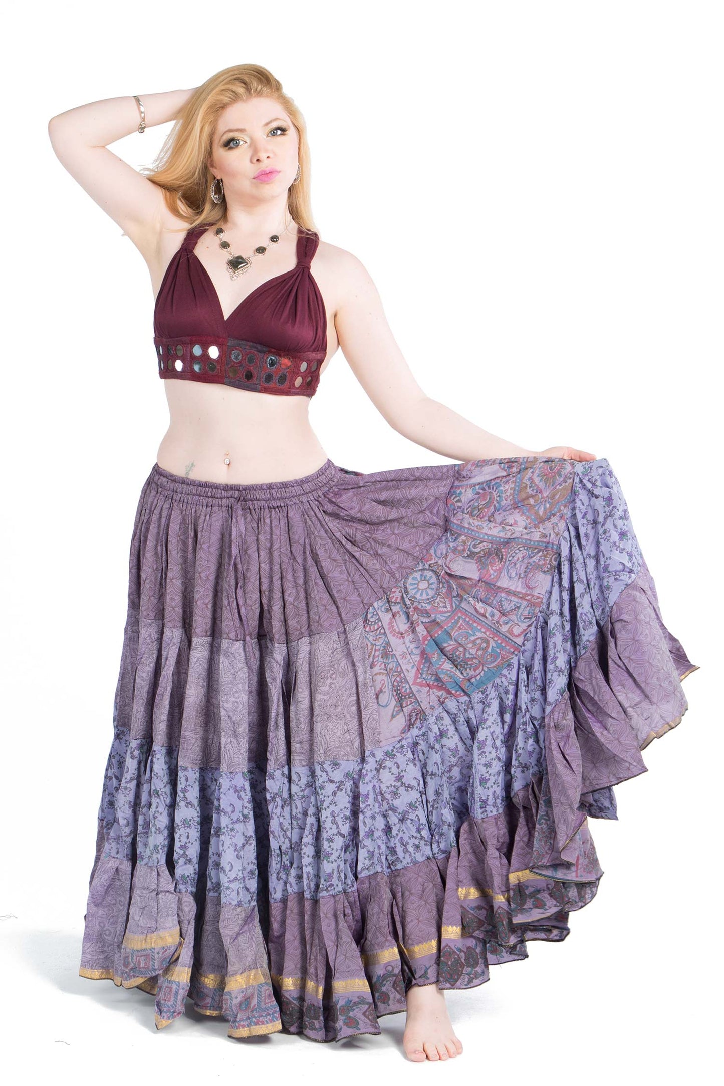 Long Upcycled Belly Dance ATS Skirt
