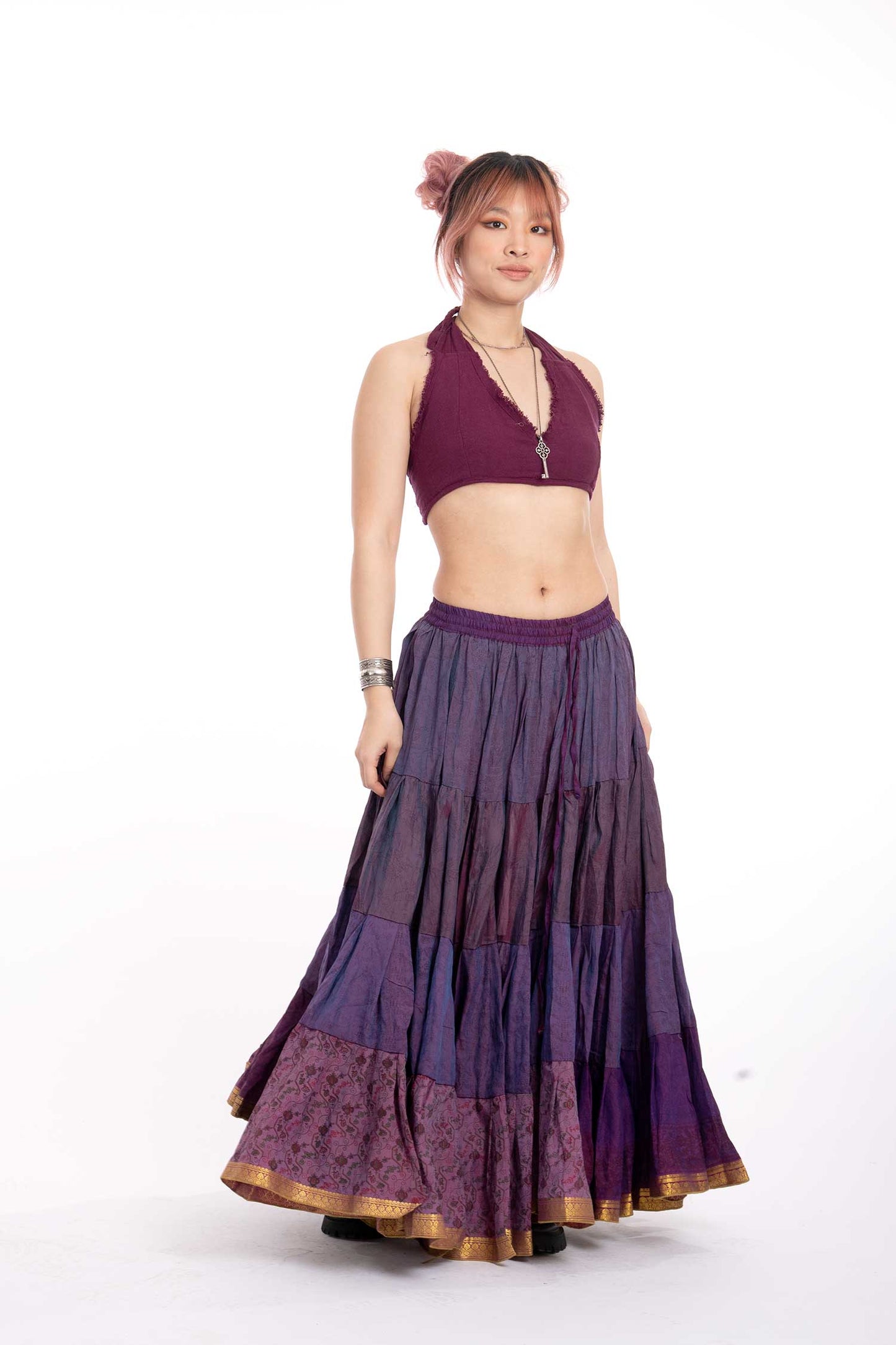 Long Upcycled Belly Dance ATS Skirt