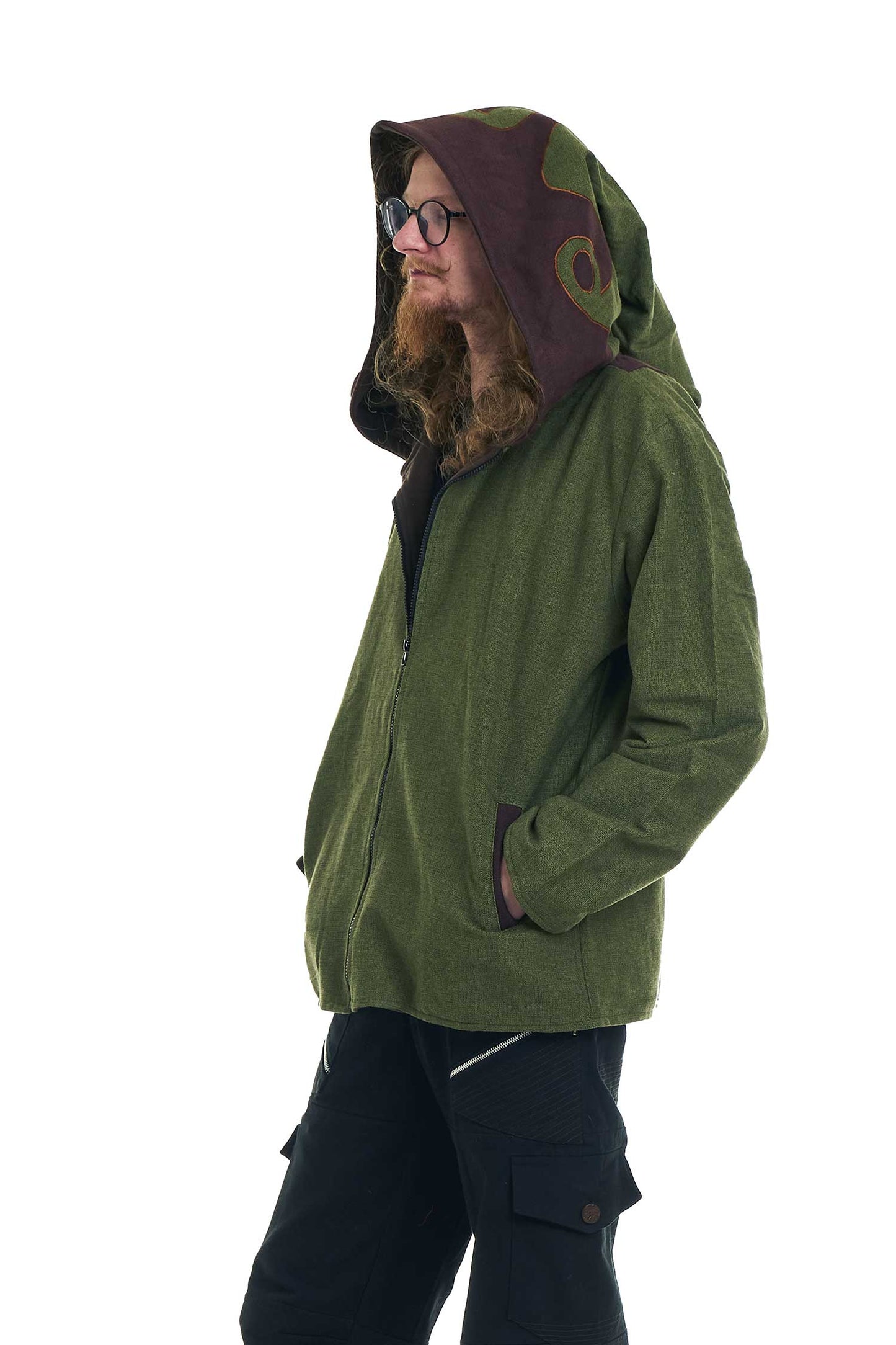 Mens Wizard Hood Jacket, Psy Trance Pixie Jacket - Kadir Jacket (MJK4021) by Altshop UK