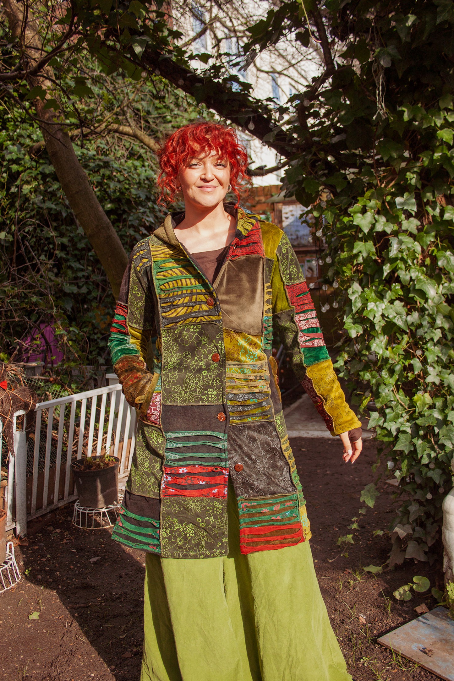 Warm Velvet Patchwork Coat
