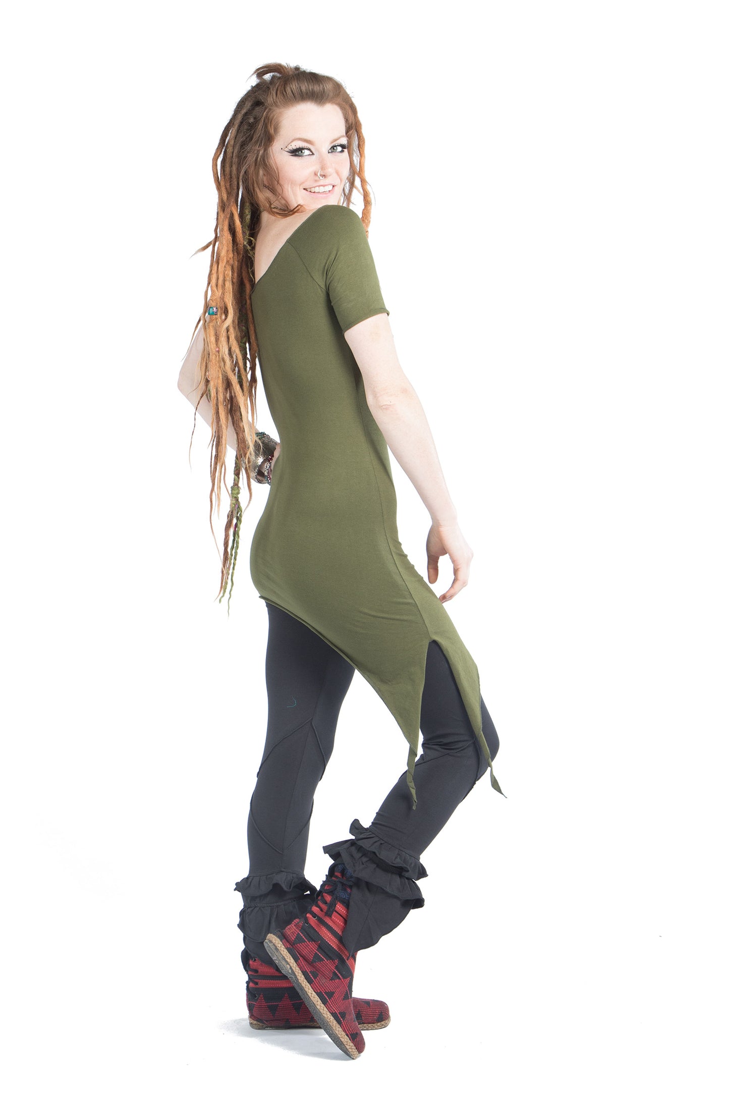 Long Asymmetric Cotton Tee Shirt