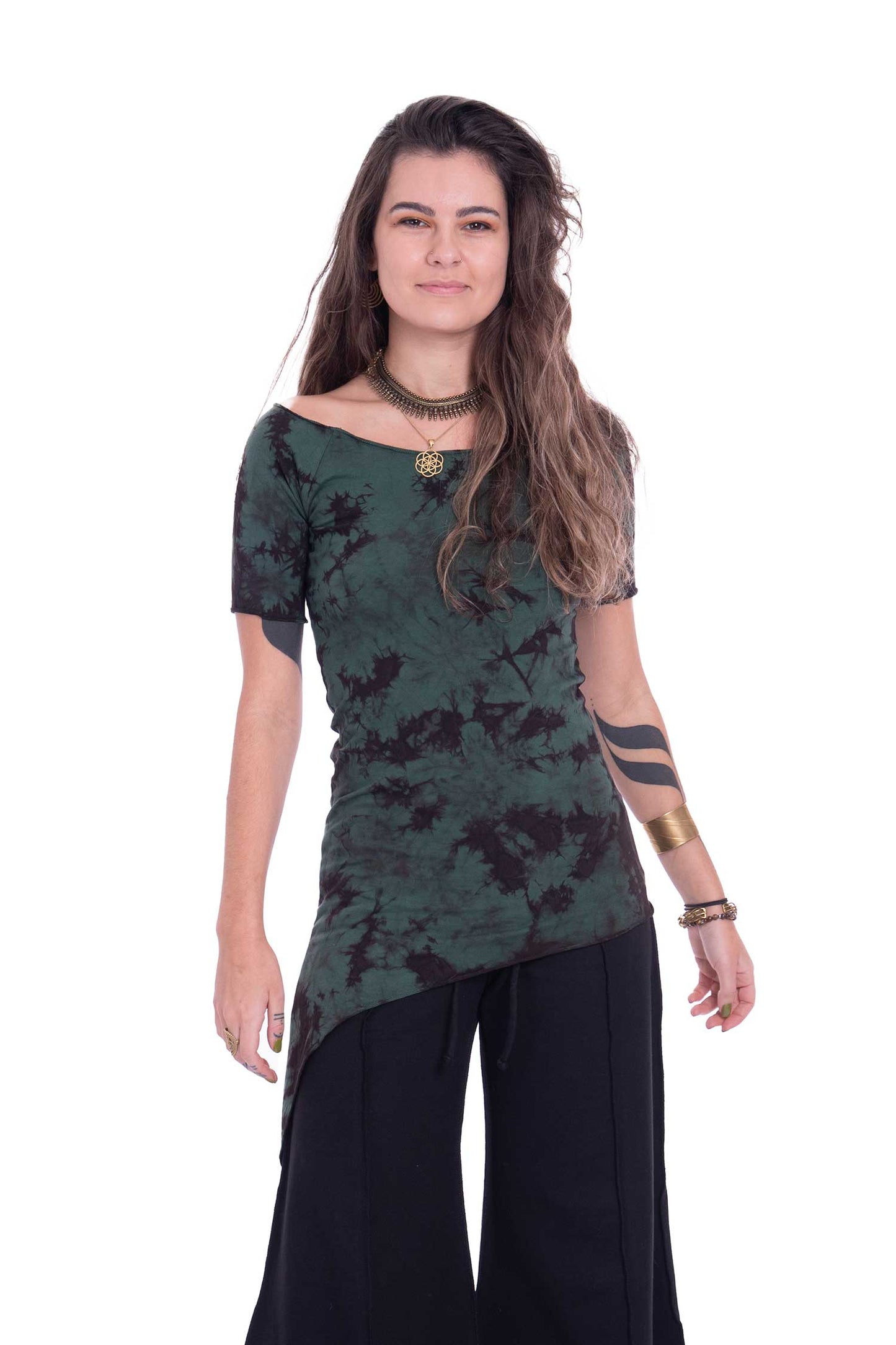 Asymmetric Tribal Tee, Psy Trance Goa Top - Funter Top (RFFOLCH2) by Altshop UK