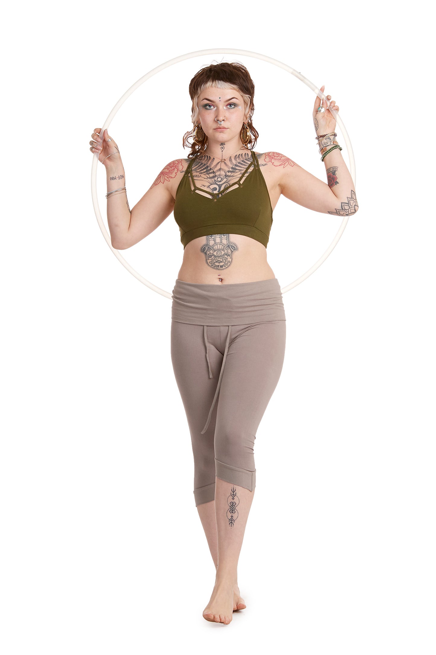 Fold Top Pixie Pirate Leggings - Lotus Leggings (DBLOTL) by Altshop UK
