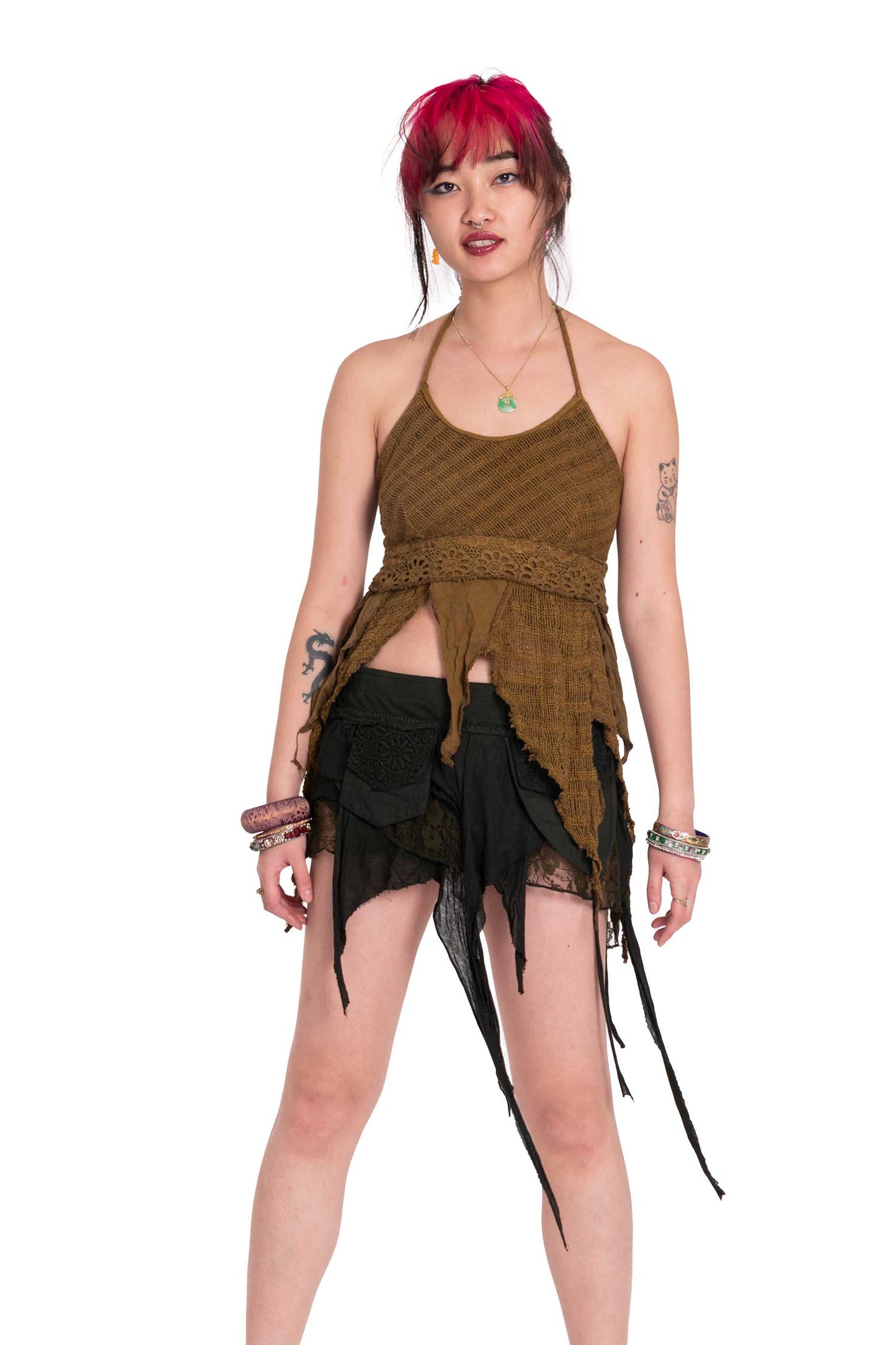 Psy Trance Faerie Top, Pagan Fae Ren Faire Witch Bikini Top - Rugged Fae Top (ROKRUGFT) by Altshop UK