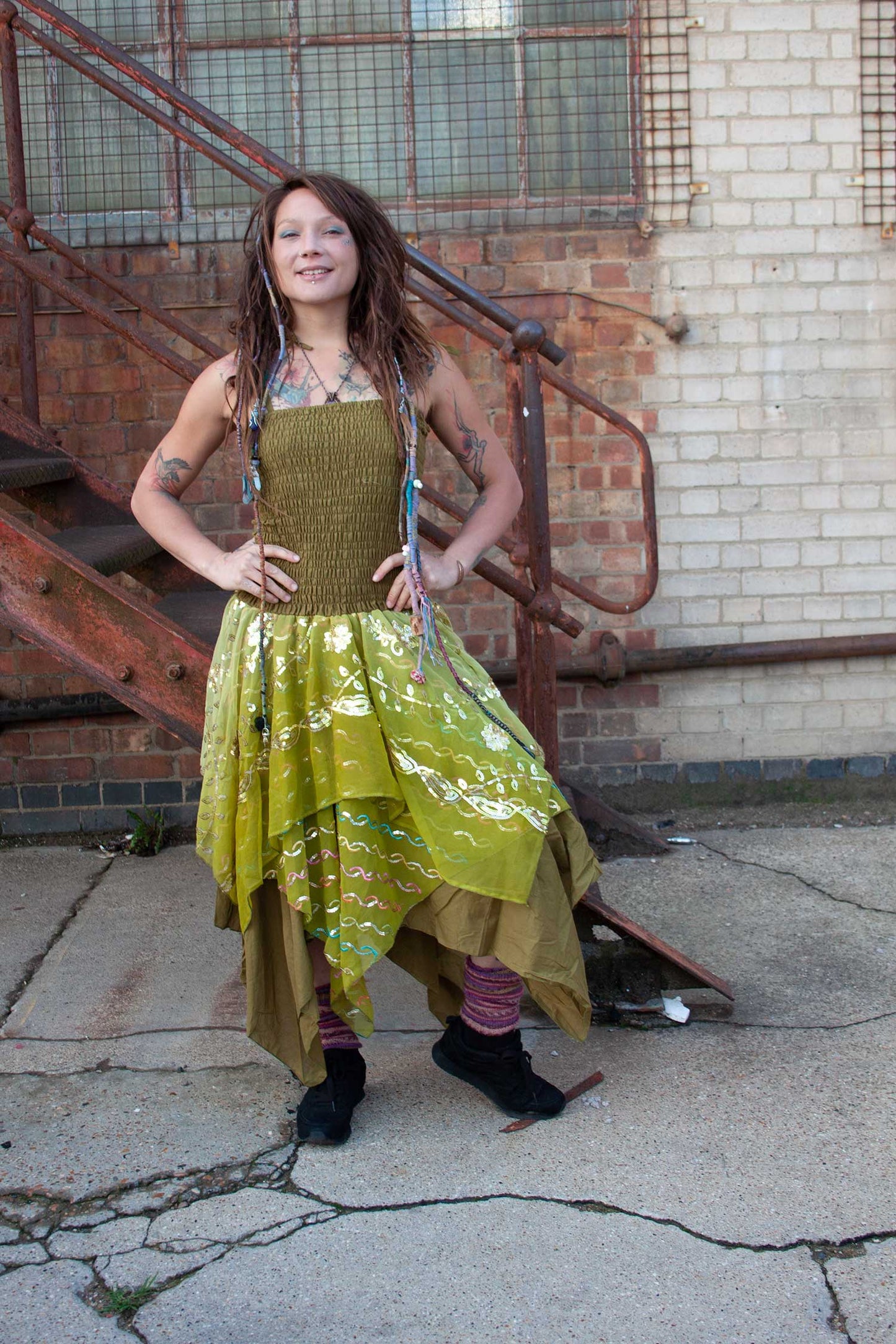 Upcycled Sari Sequin Fairy Dress