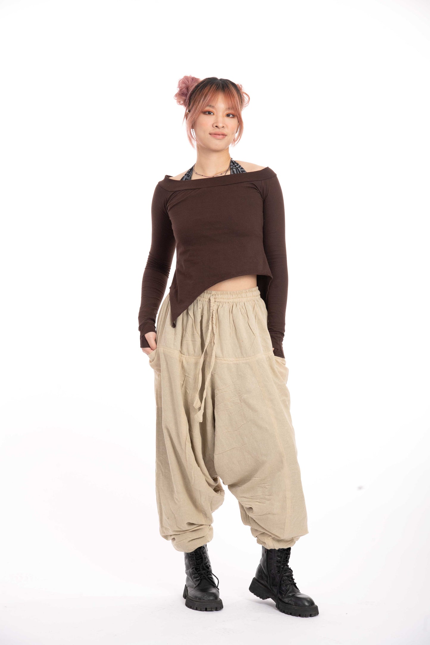 Unisex Fleece Lined Harem Trousers