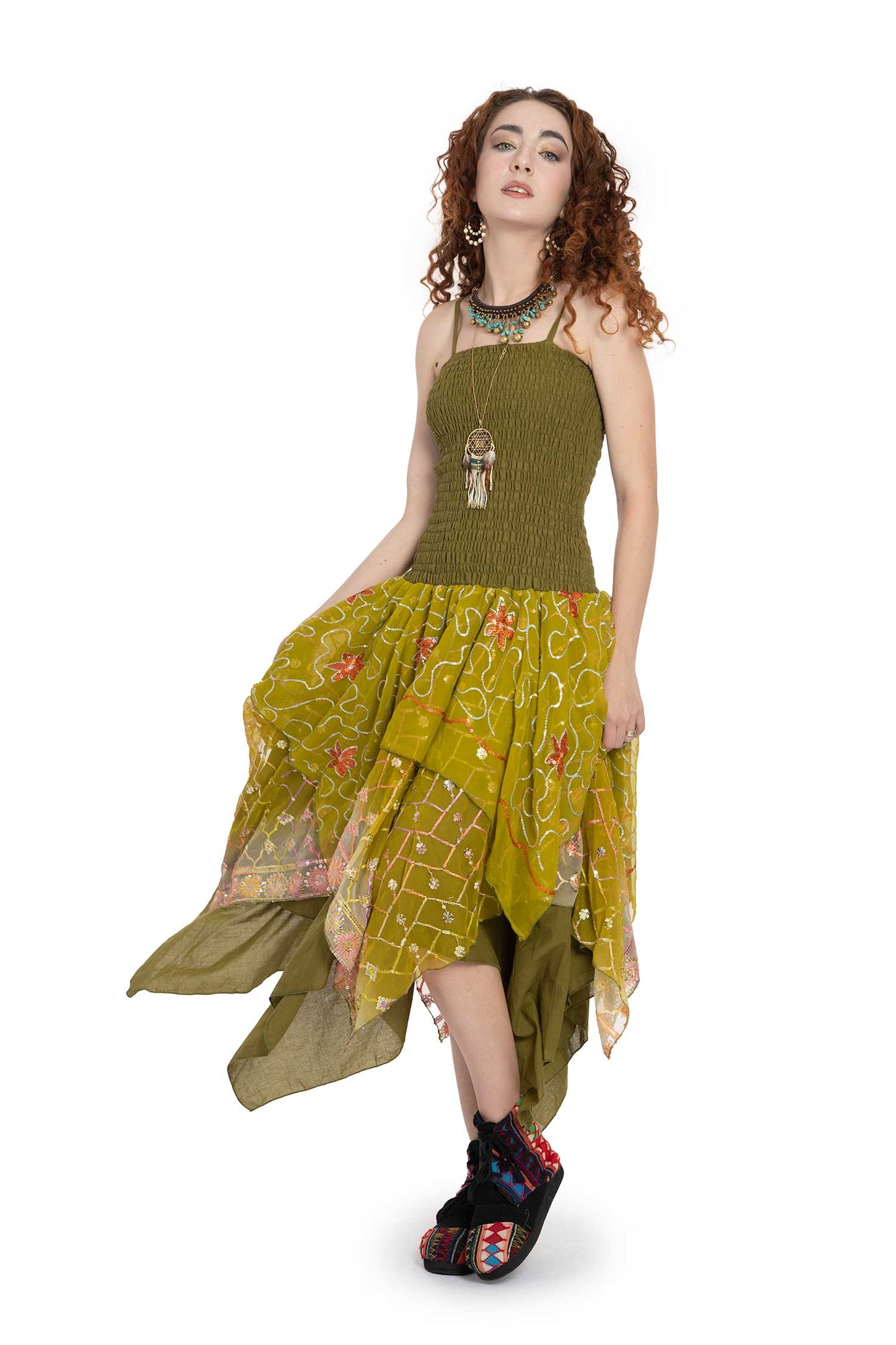 Upcycled Sari Sequin Fairy Dress
