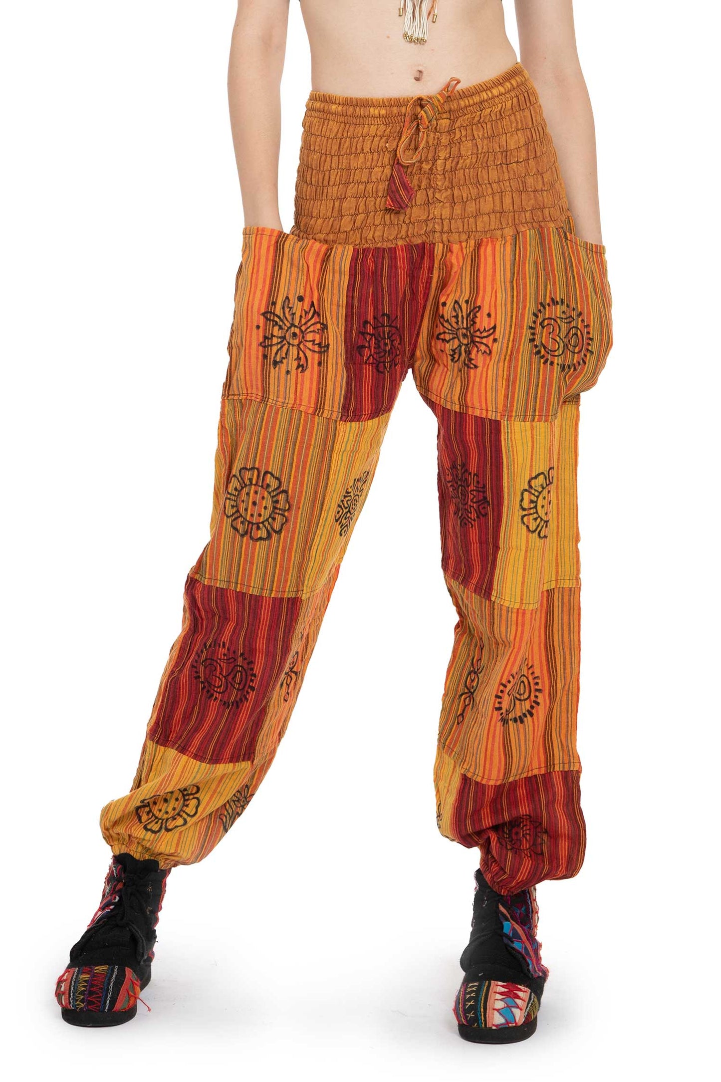 Patchwork Block Print Trousers - Jellyfish Trousers (RGJELLT) by Altshop UK