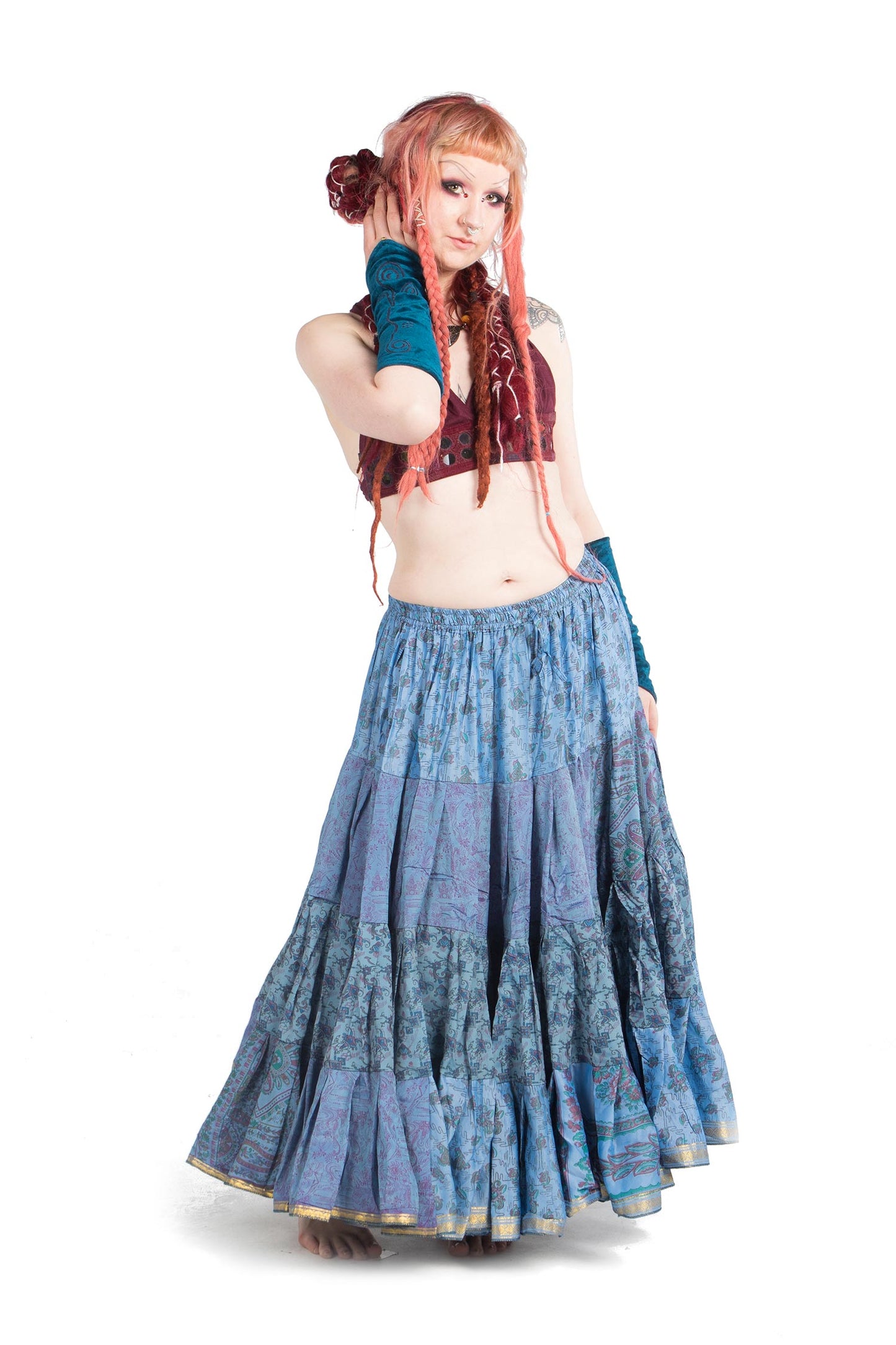 Long Upcycled Belly Dance ATS Skirt