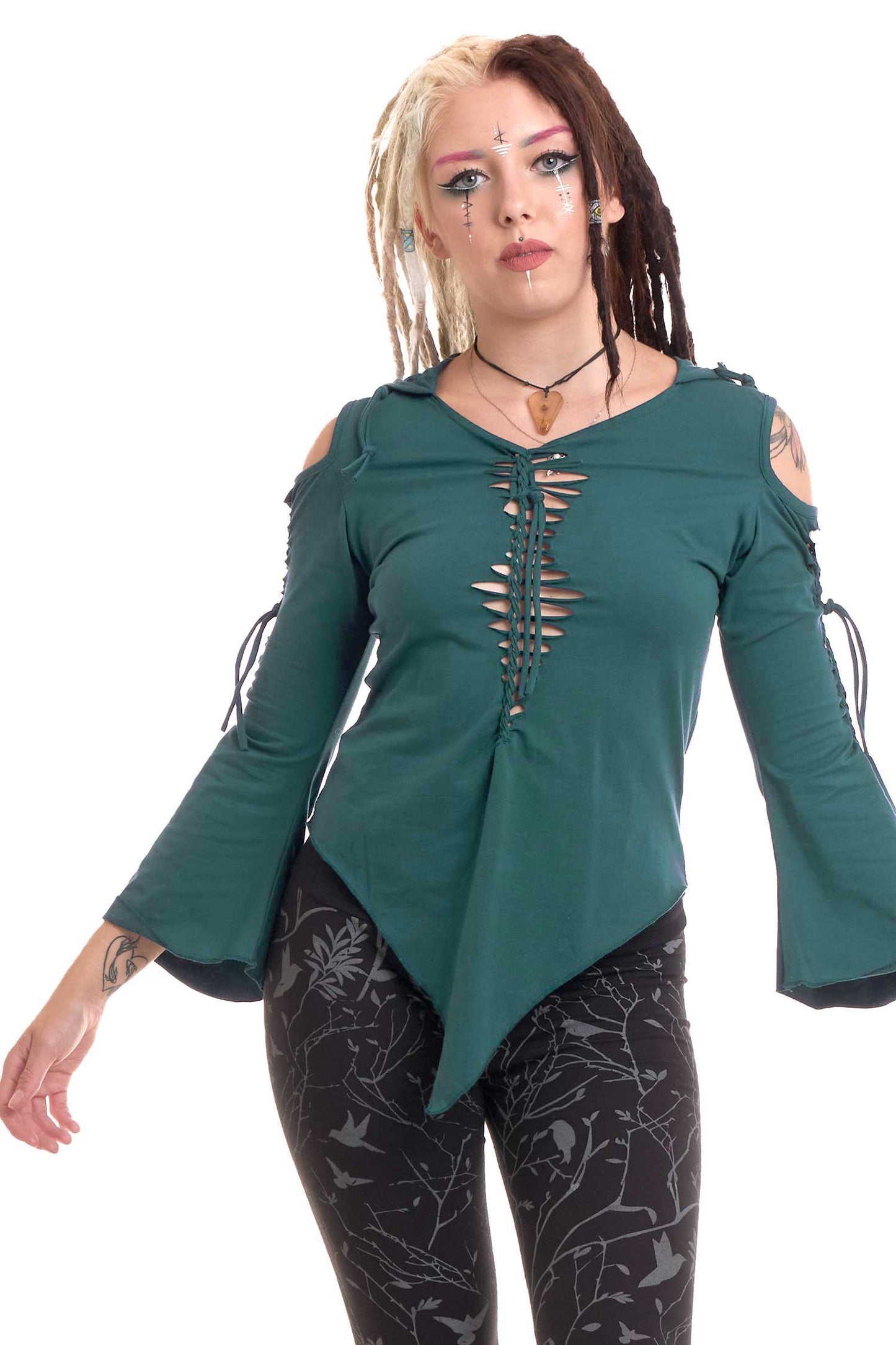 Pixie Hooded Psy Top, Festival Fairy Wizard Top - Subi Top (WTP4414) by Altshop UK