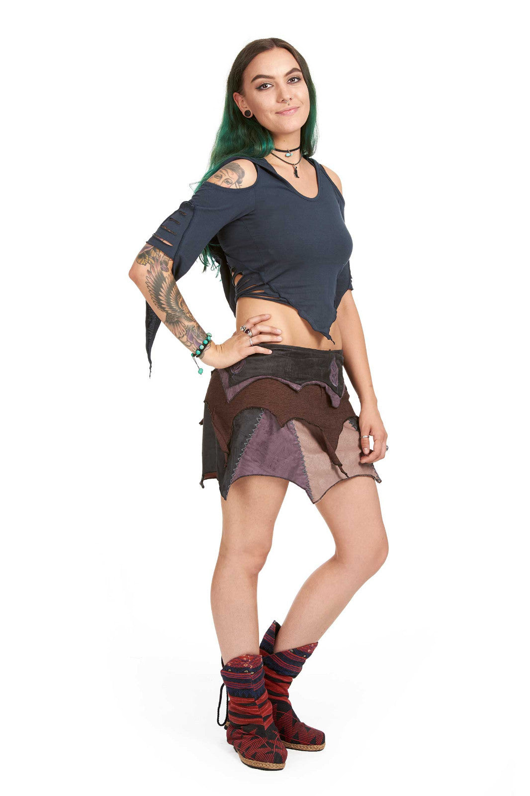 Slashed Back Pixie Top, psy trance top