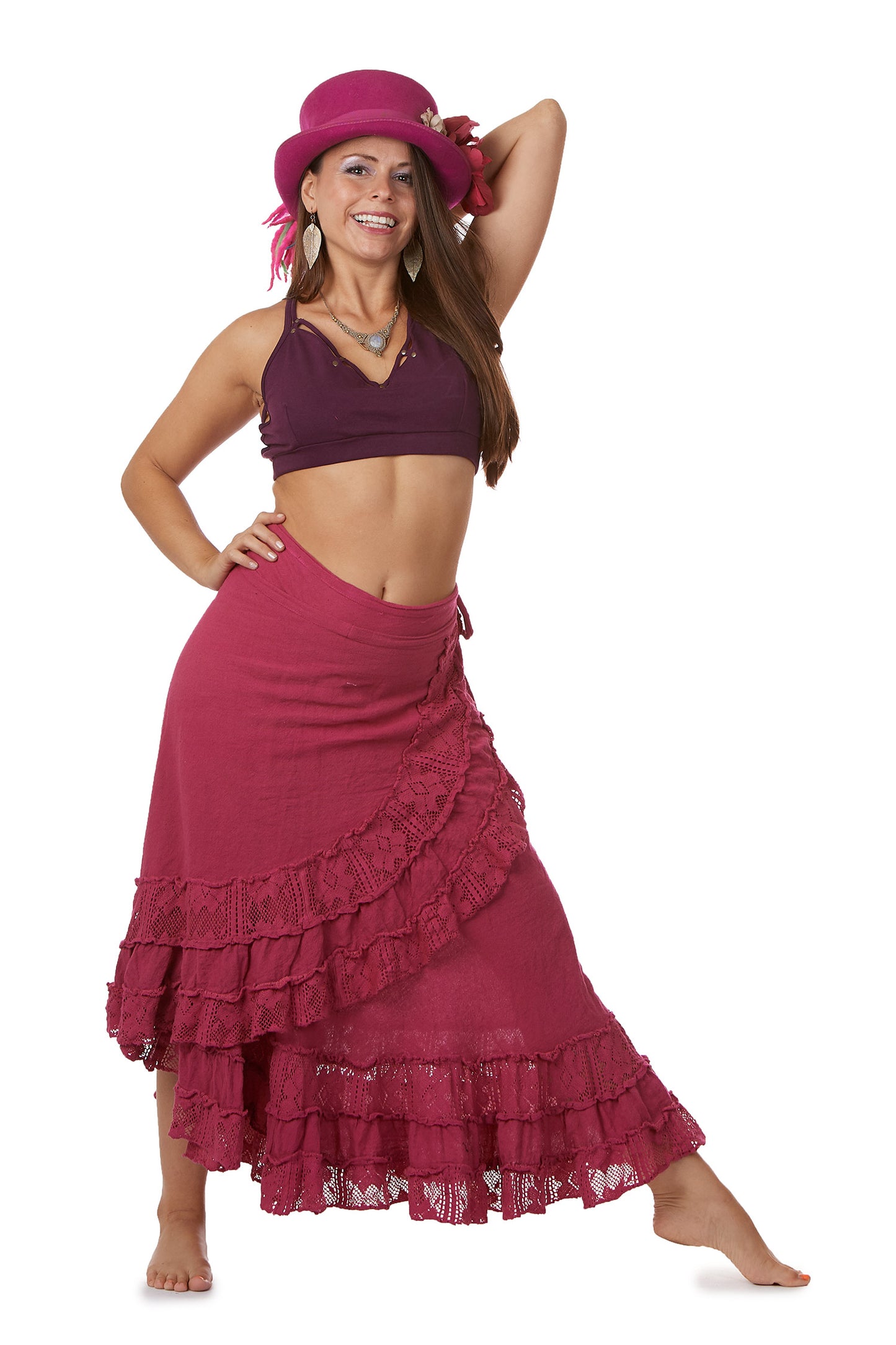 Jute and Lace Boho Wrap Skirt