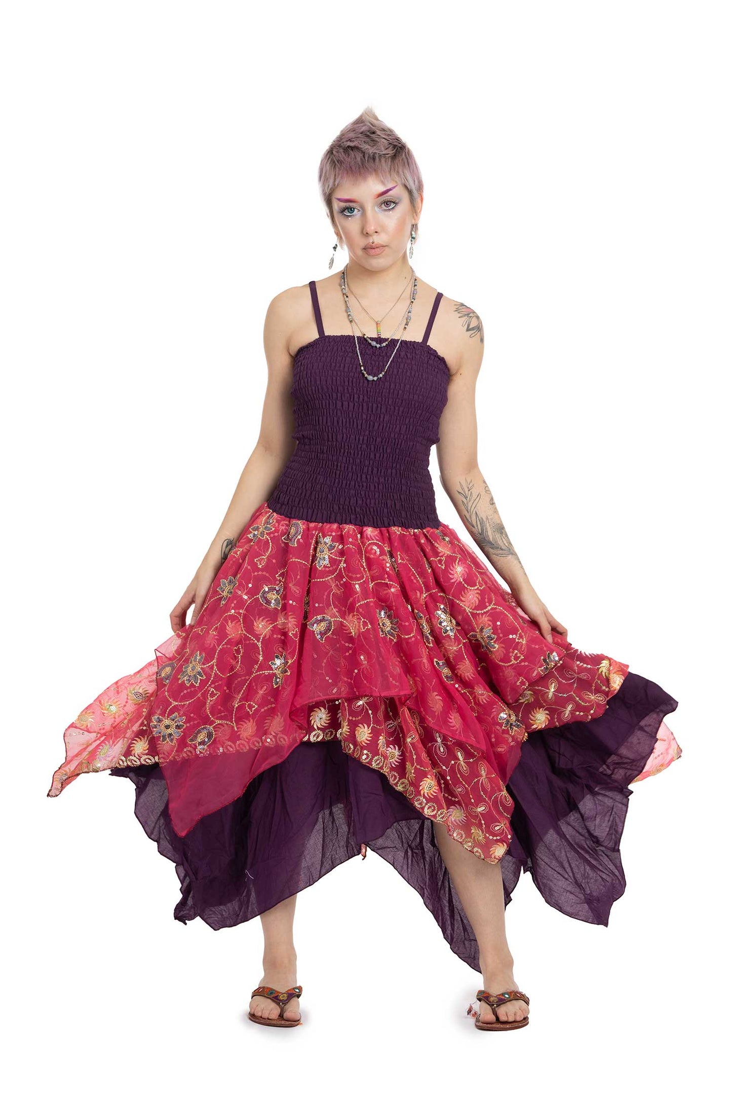 Upcycled Sari Sequin Fairy Dress