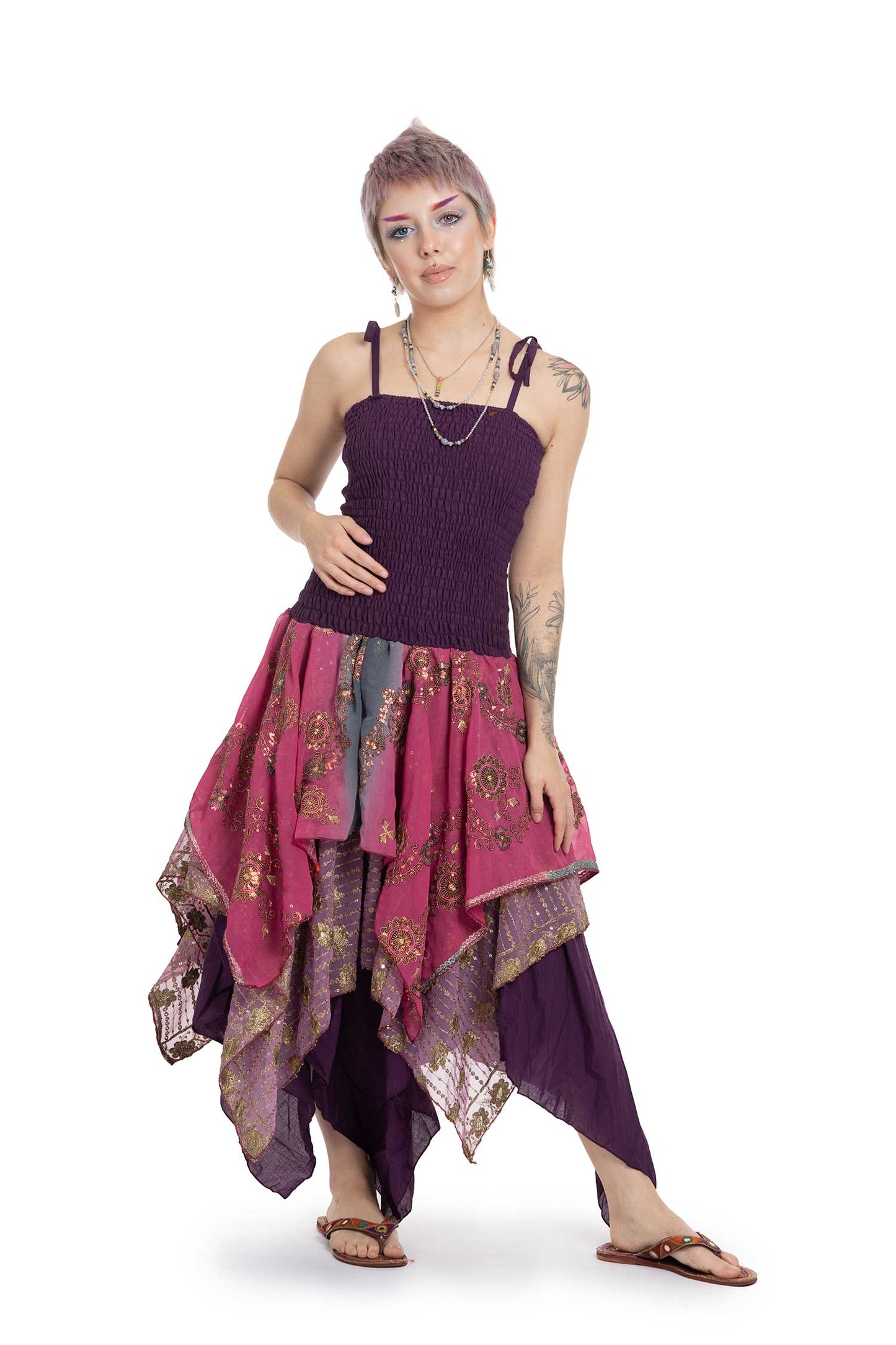 Upcycled Sari Sequin Fairy Dress