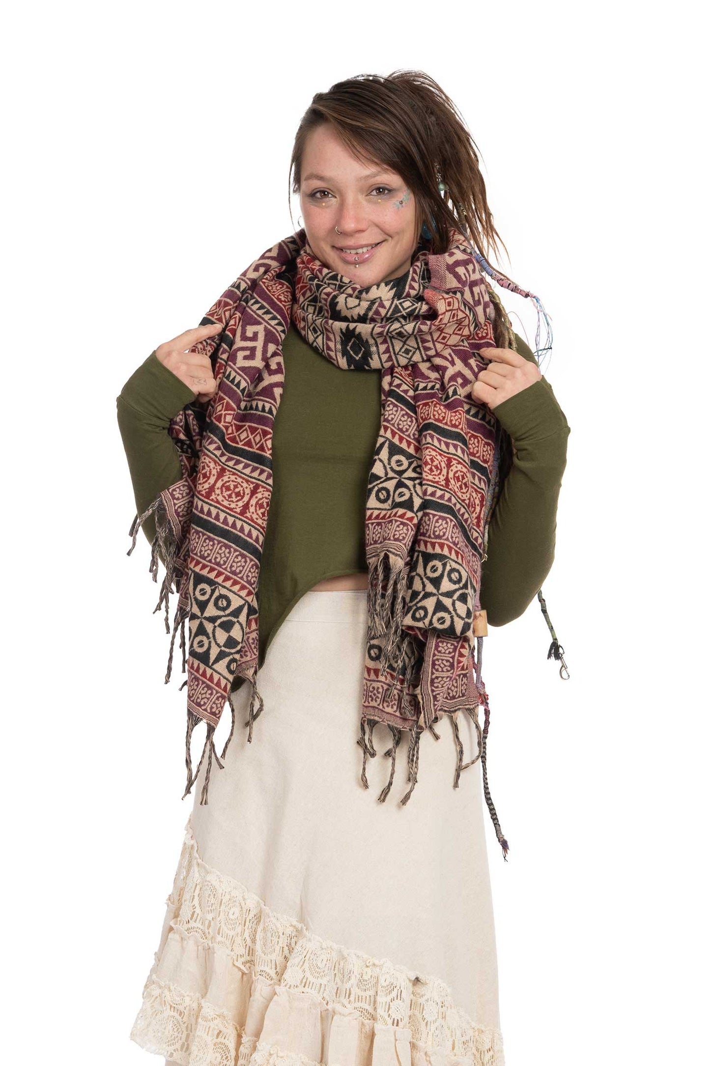 Aztec Turkish Tribal Design Geometric Pattern Shawl - Geo Shawl (ROKGESH) by Altshop UK