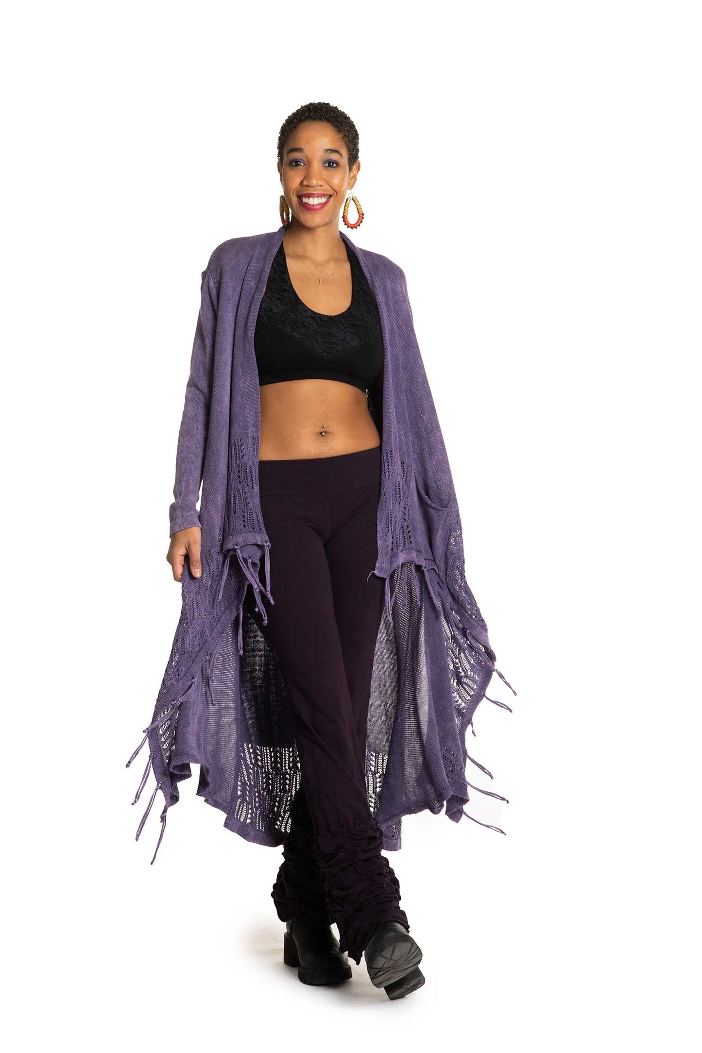 Cotton Knit Slouchy Cardigan
