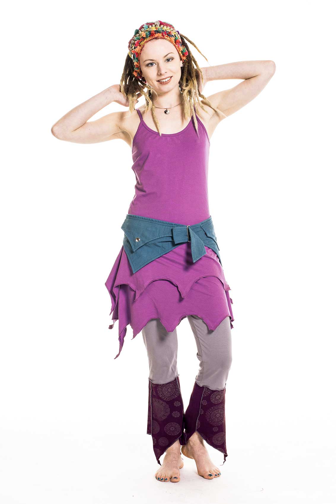Organic Cotton Pixie Dress, psy trance dress - Piko Dress (TDR681) by Altshop UK