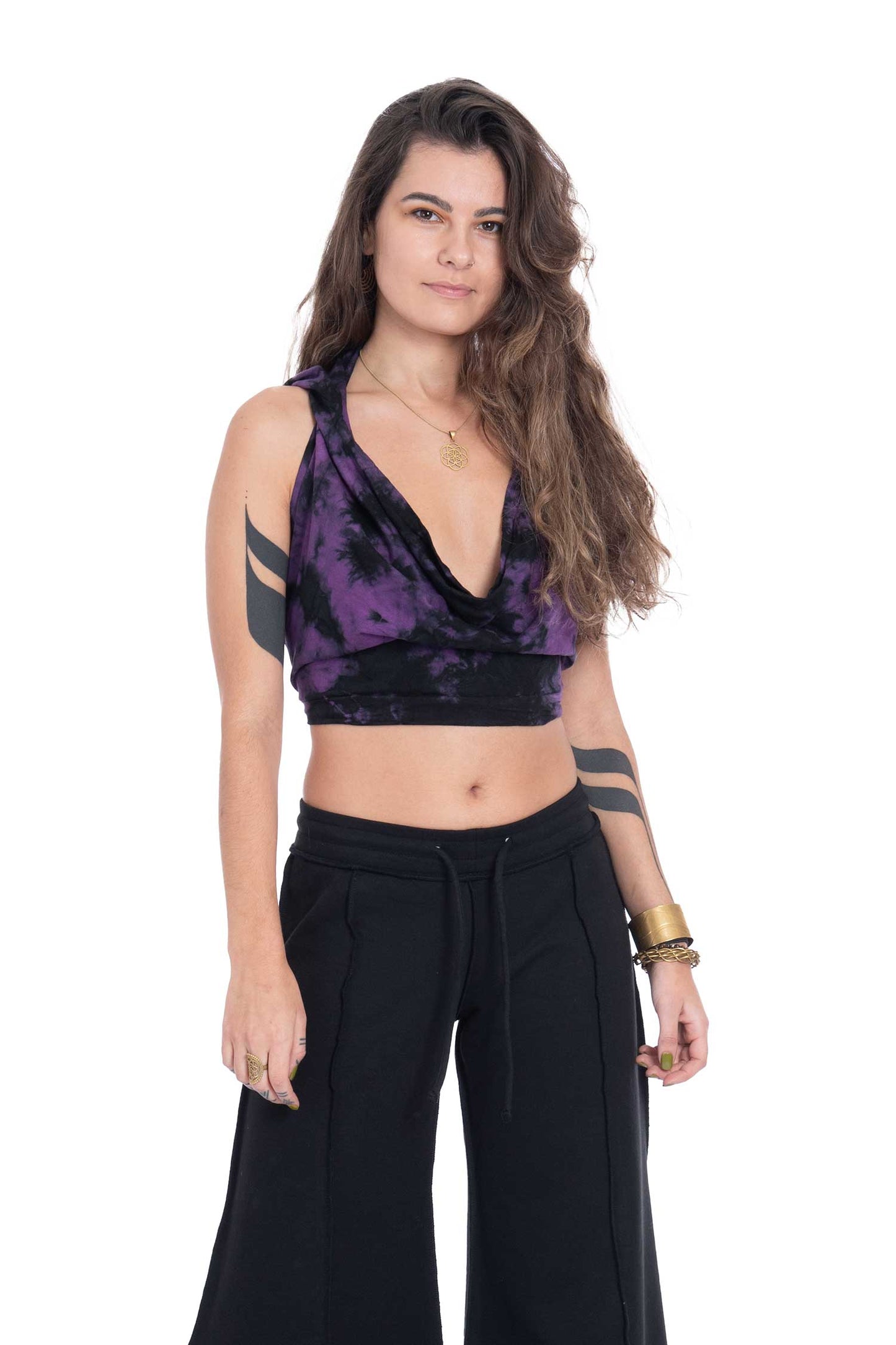 Hooded Backless Cowl Top