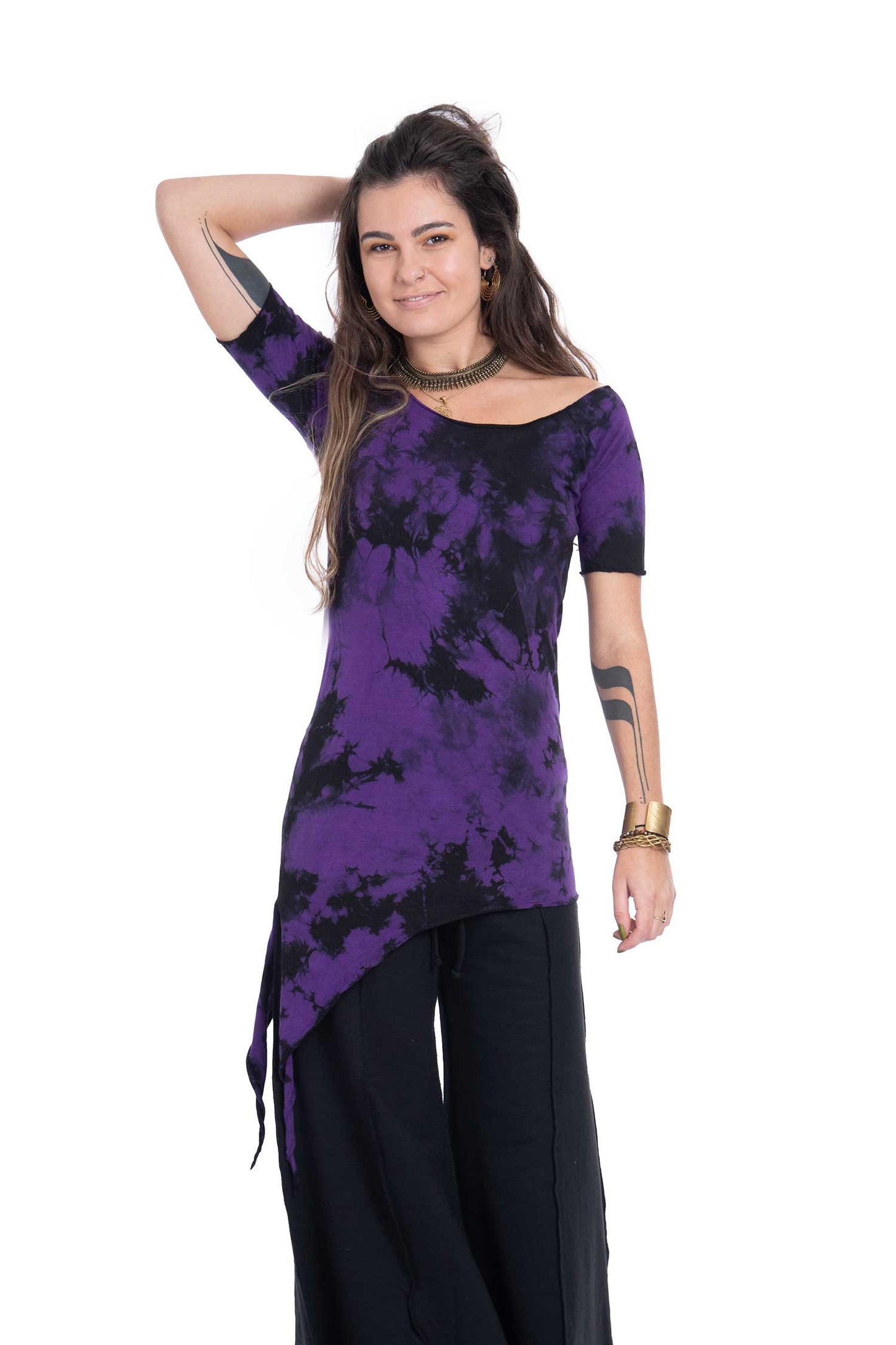 Asymmetric Tribal Tee, Psy Trance Goa Top - Funter Top (RFFOLCH2) by Altshop UK