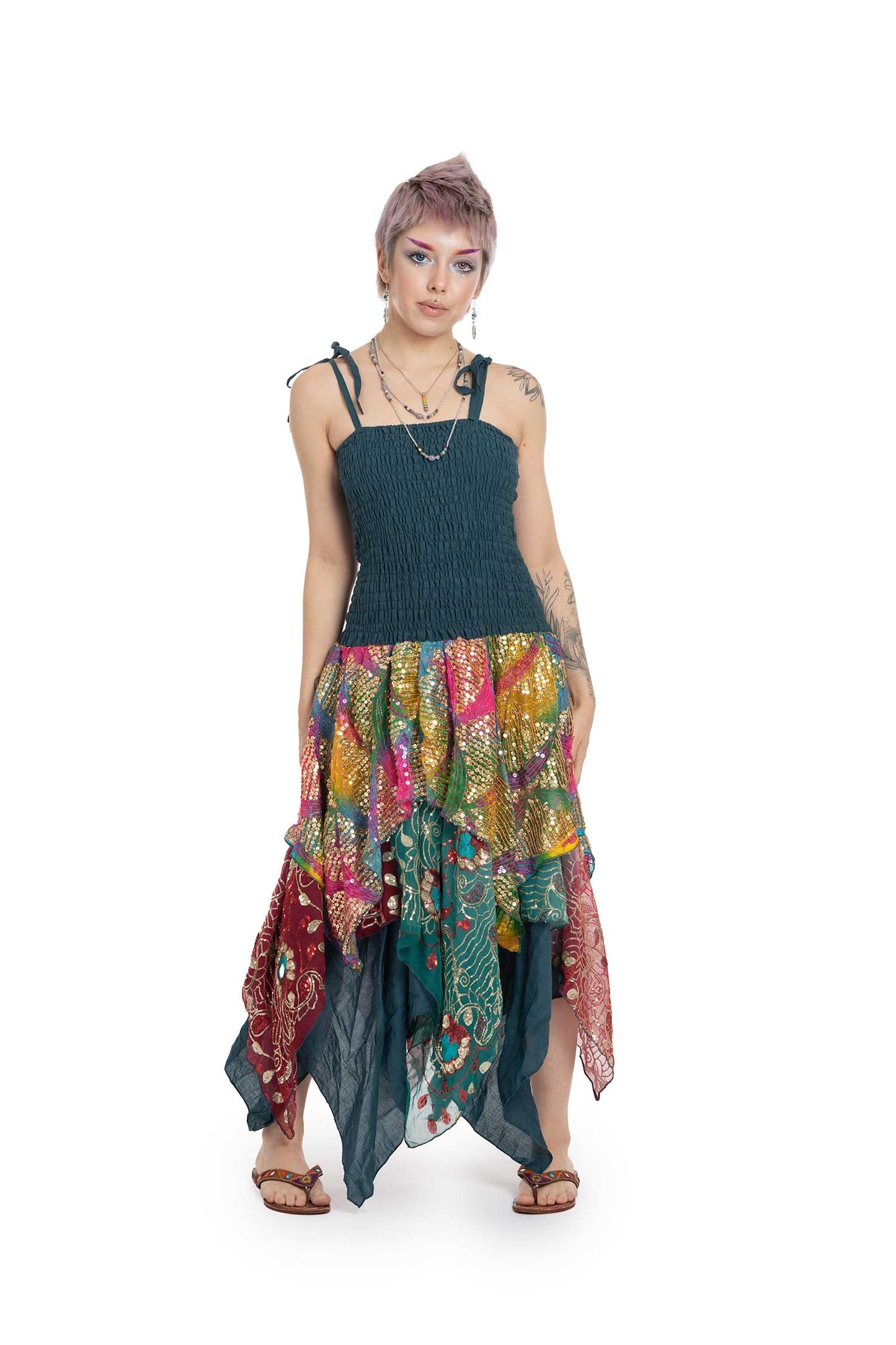Upcycled Sari Sequin Fairy Dress