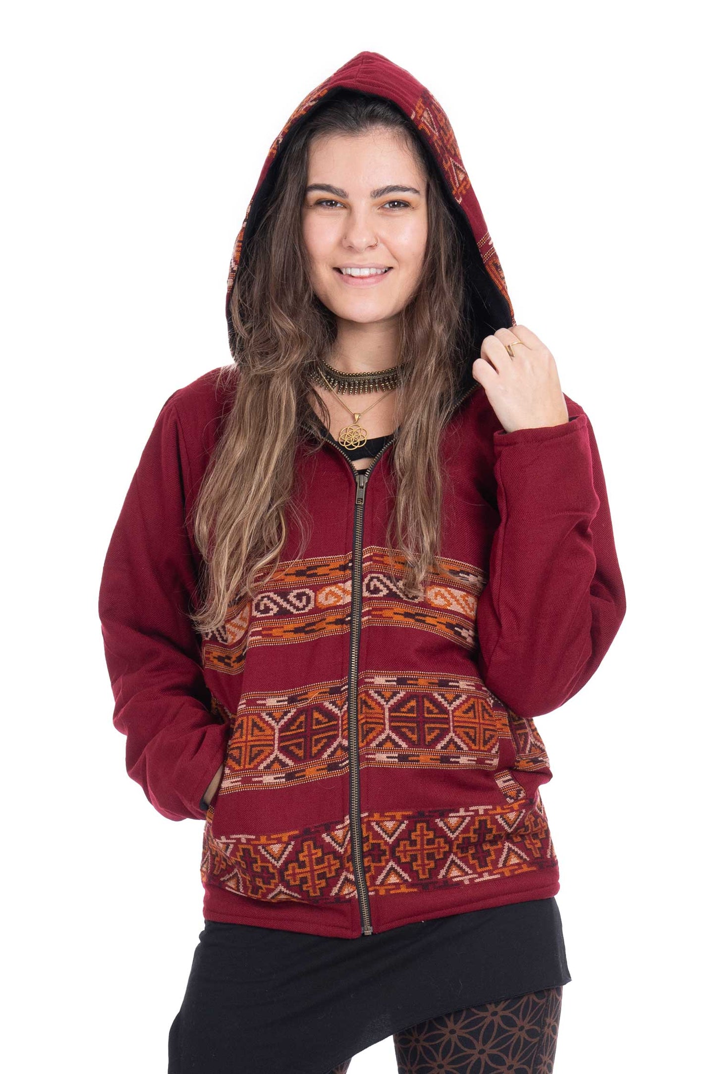 Unisex Hooded Tribal Jacket