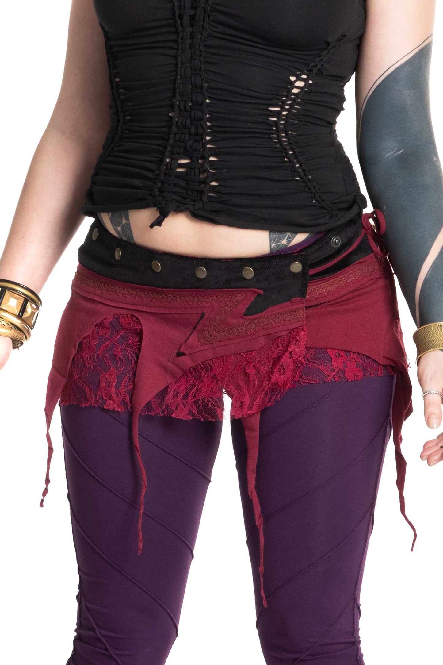 Psy Trance Skirt Festival Clothing, Boho Pixie Mini Skirt - Z Skirt (WSZSK) by Altshop UK