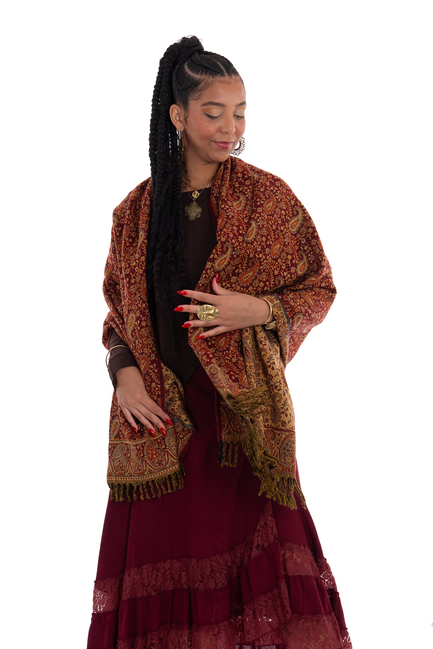 Oversize Yak Wool Shawl Scarf
