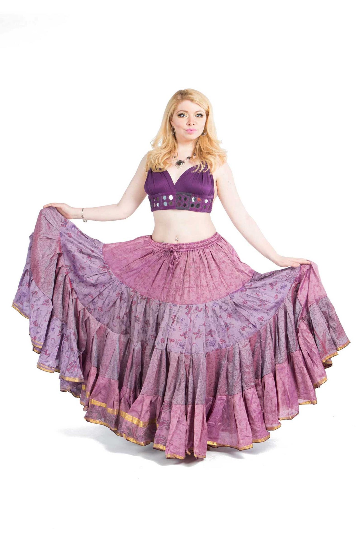 Long Upcycled Belly Dance ATS Skirt