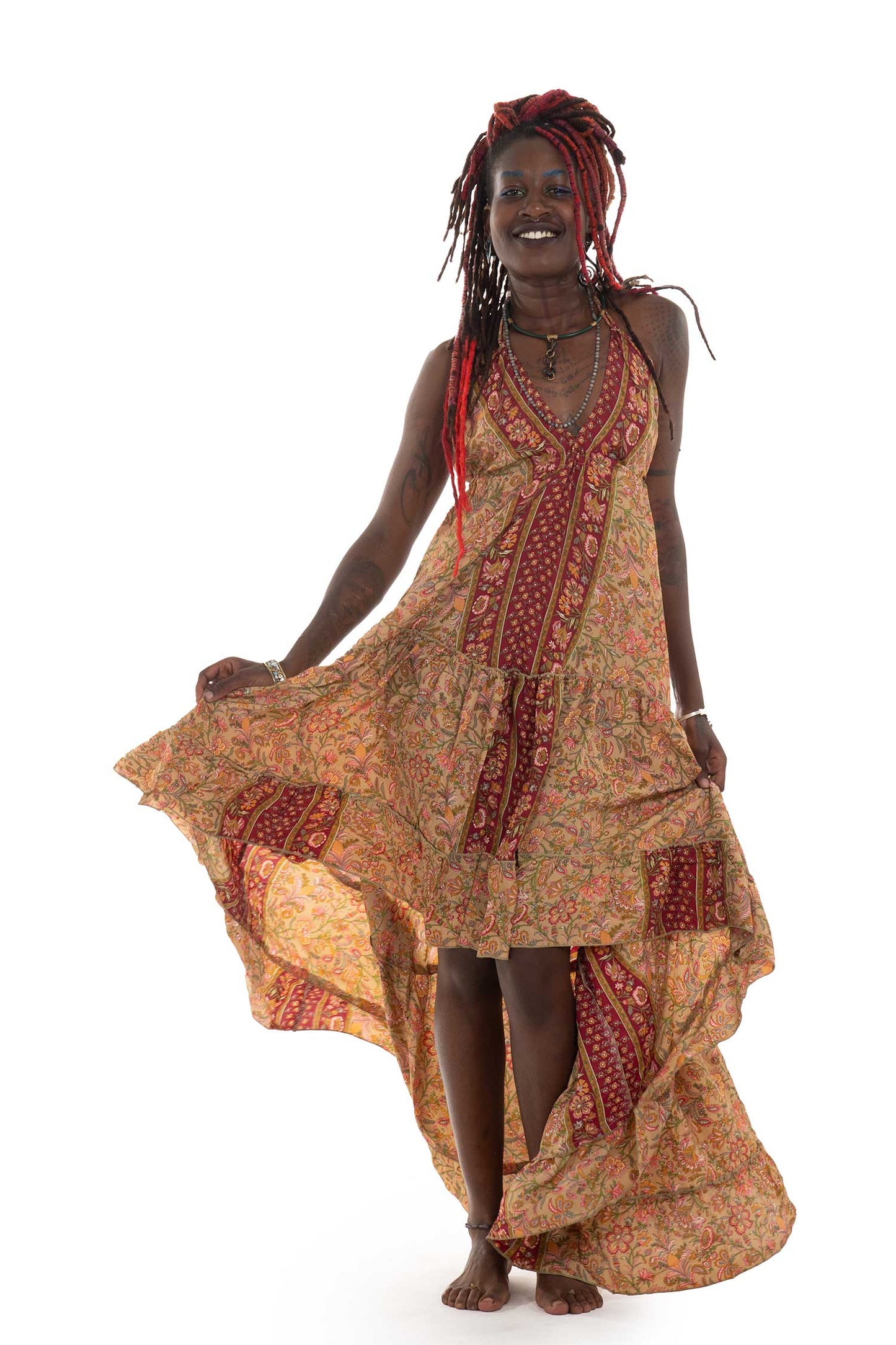 Floaty Hi Low Flowery Summer Dress - Floaty Summer Dress (RSFSUMD) by Altshop UK