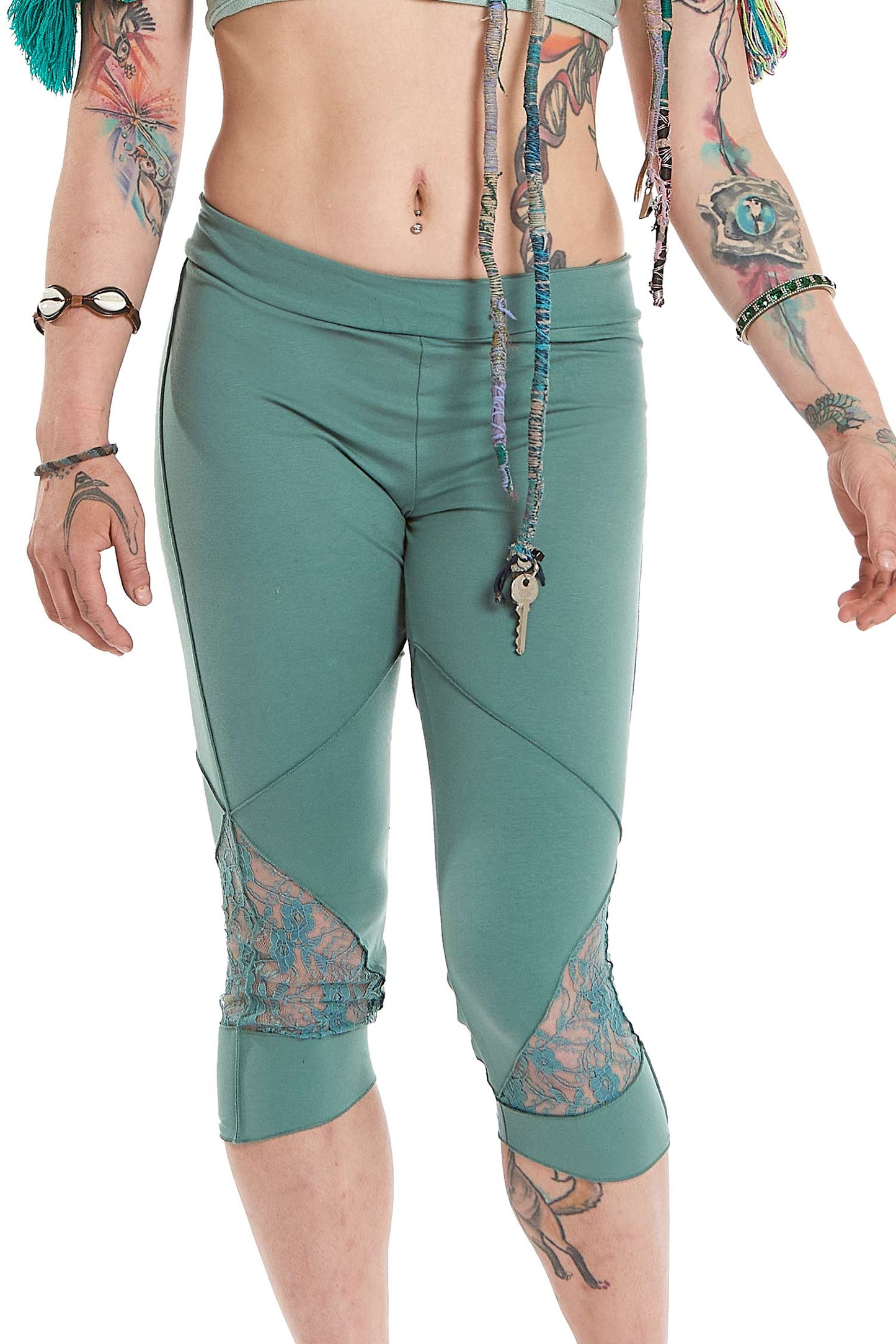 Organic Cotton And Lace Pixie Leggings