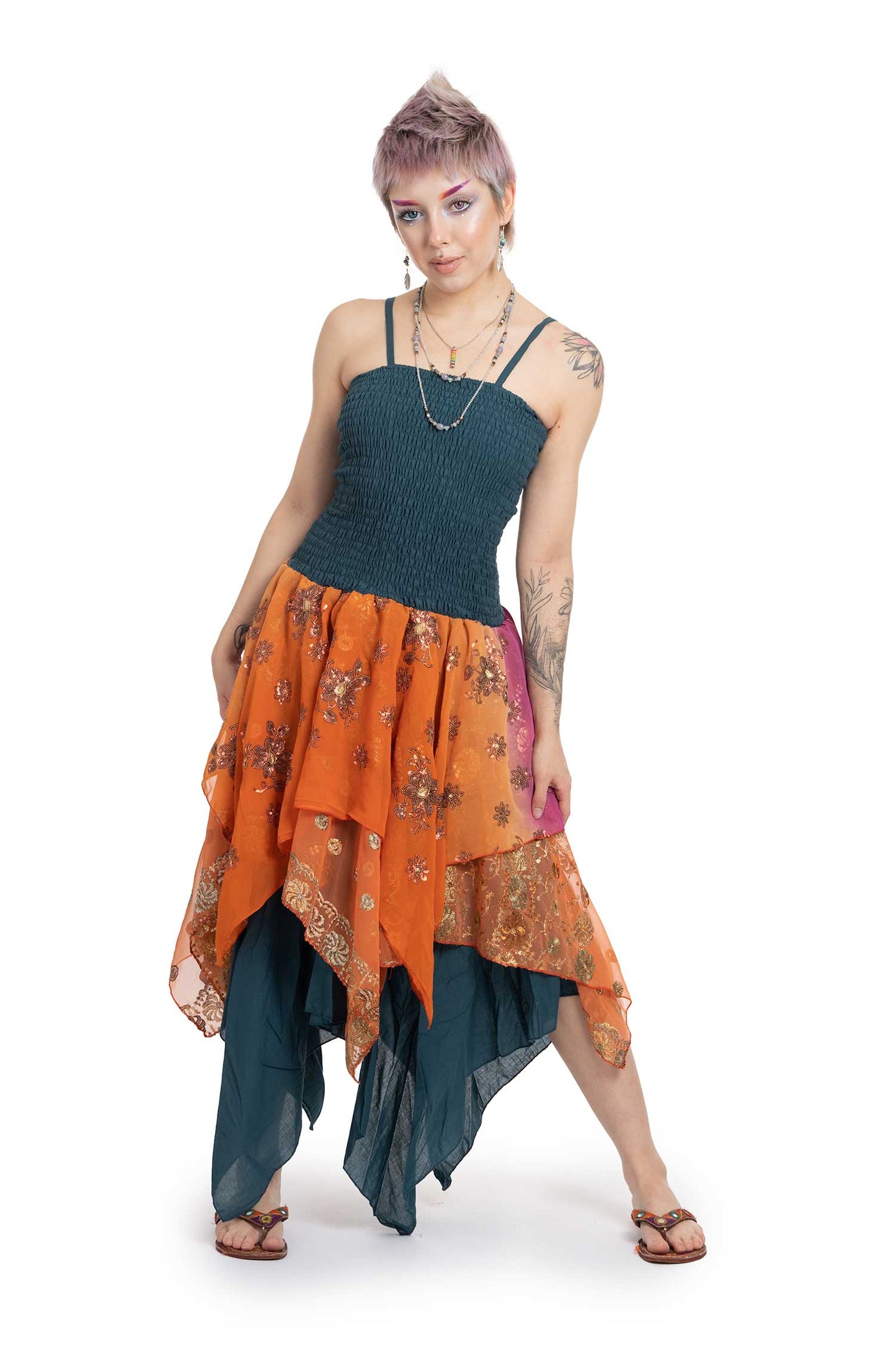 Upcycled Sari Sequin Fairy Dress