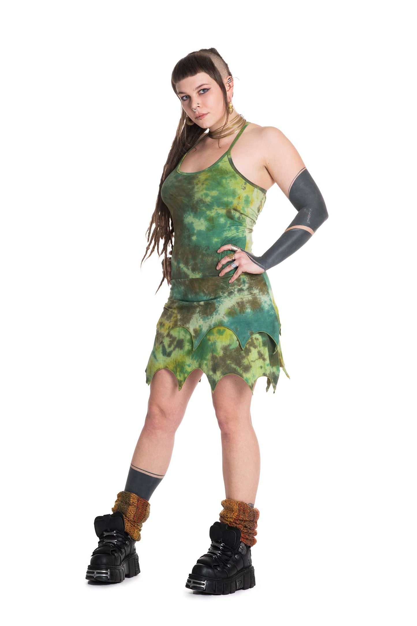 Organic Cotton Pixie Dress, psy trance dress - Piko Dress (TDR681) by Altshop UK